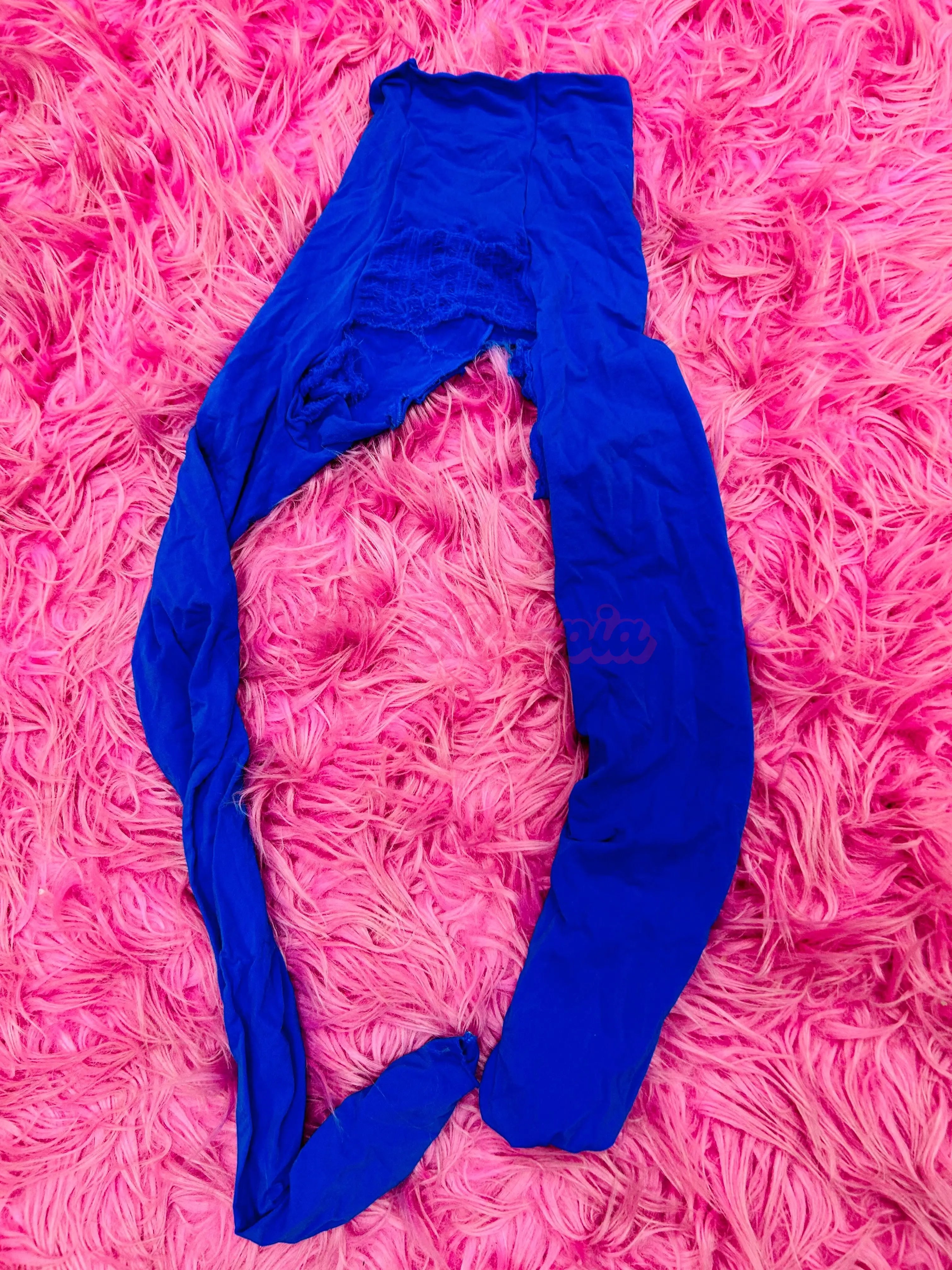 Cherie DeVille Blue Ripped Pantyhose Product vendor
