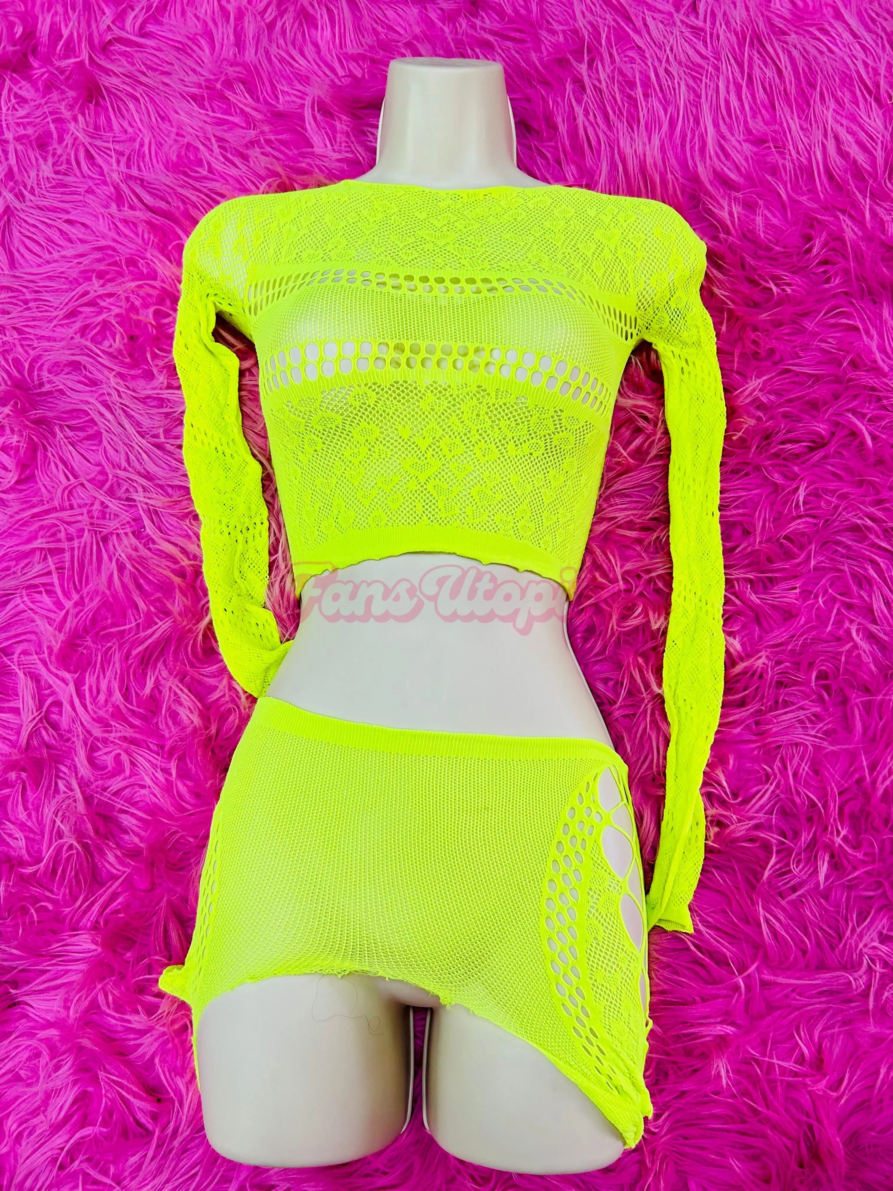 Payton Preslee Neon Yellow Mesh Set Payton Preslee