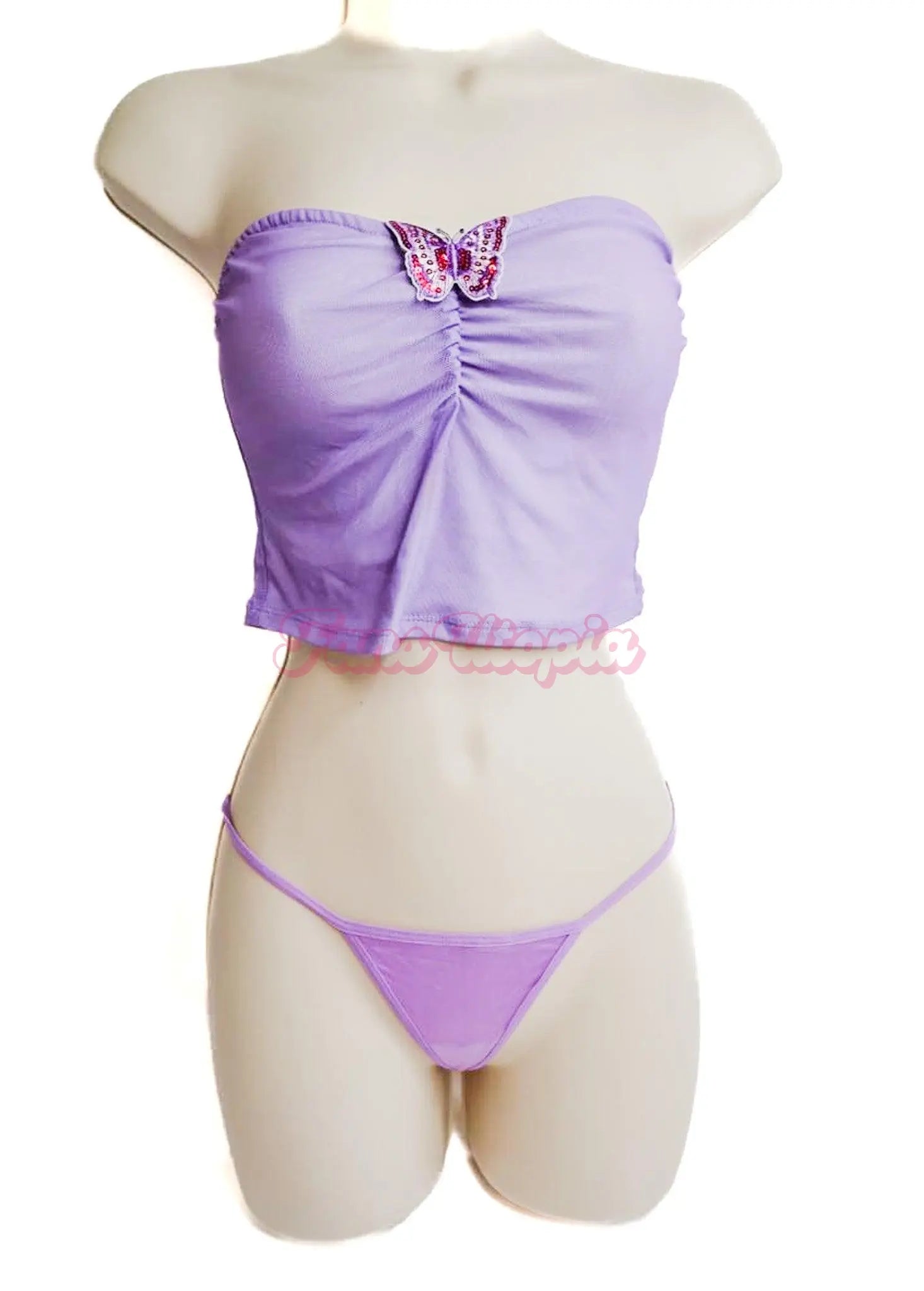 A4K - Mina Tran Purple Bra & Panty Set Porn+