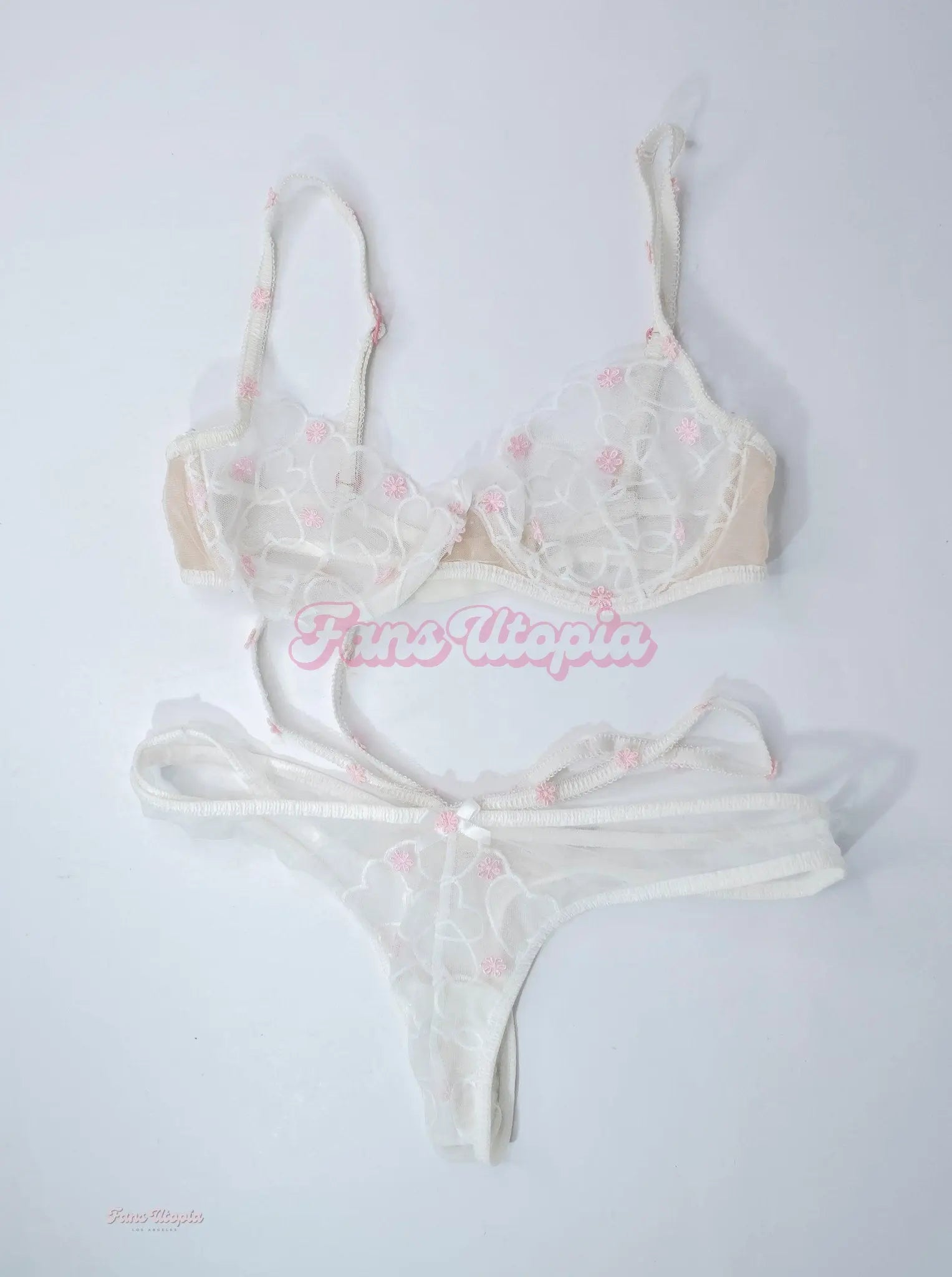 Aiden Ashley White Floral Lace Bra & Panties Set OUTLET