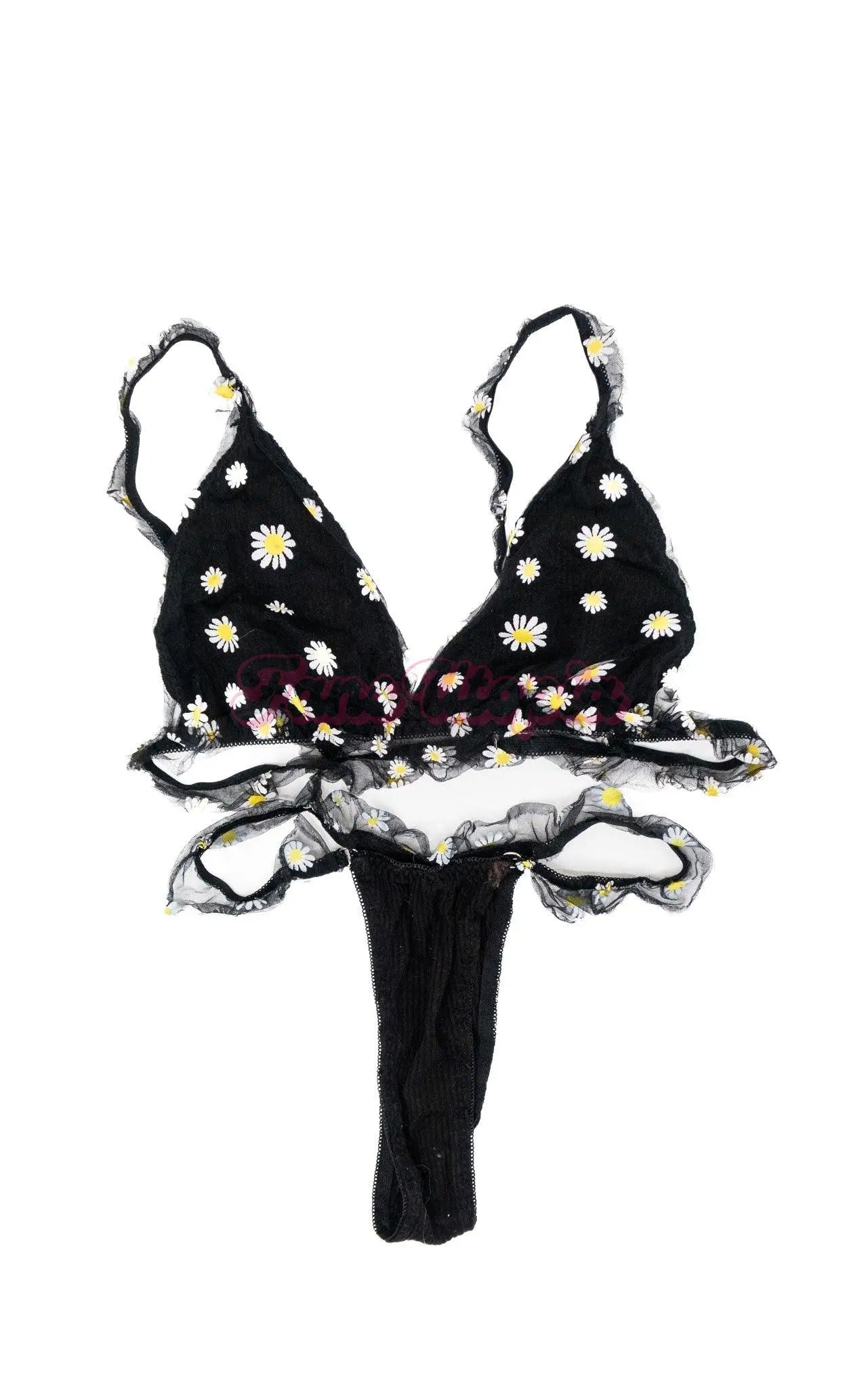 Alexa Payne Black Daisy Bra & Panty Set OUTLET