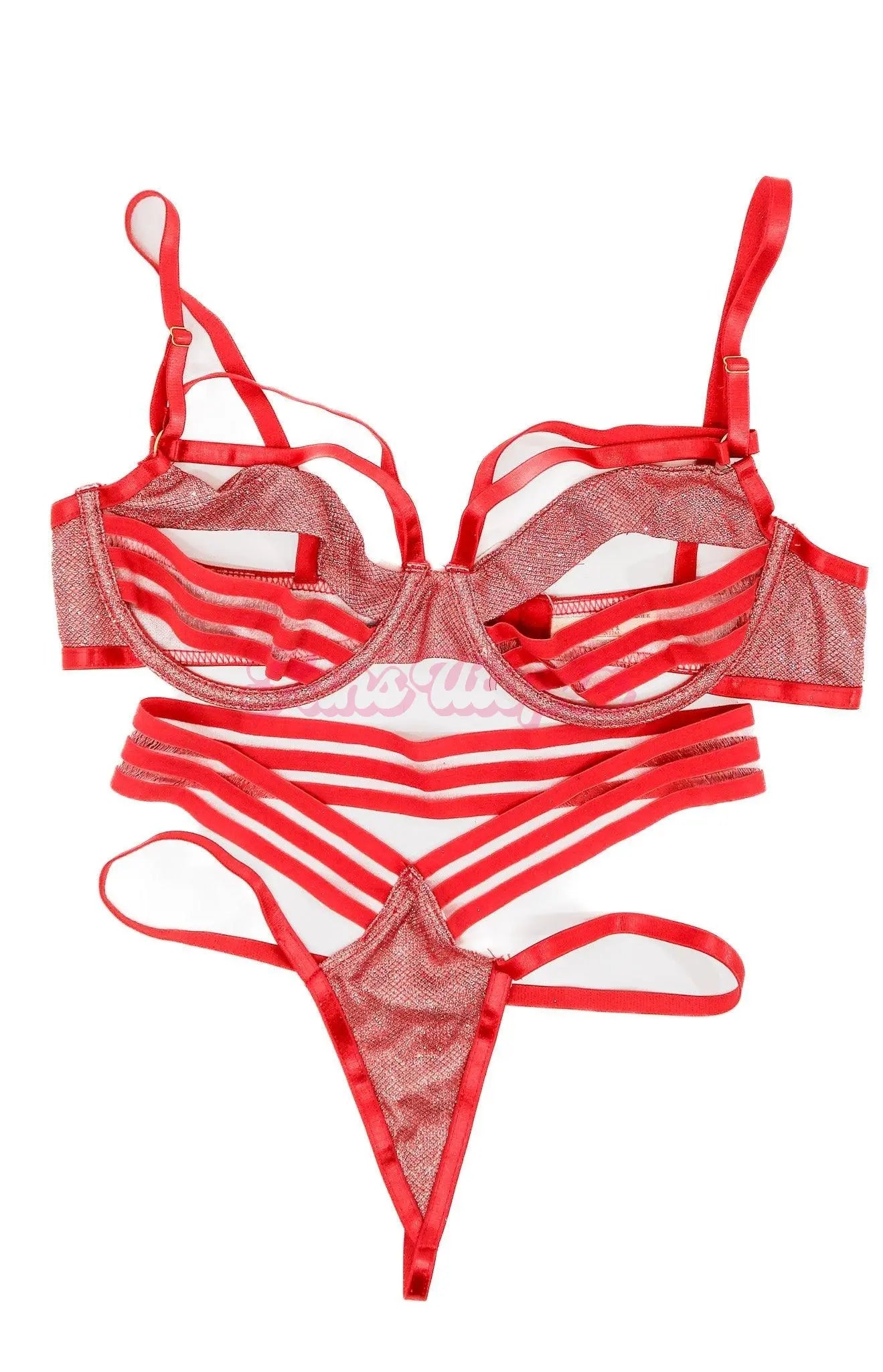 Alexa Payne Red Glitter Bra & Panty Set OUTLET