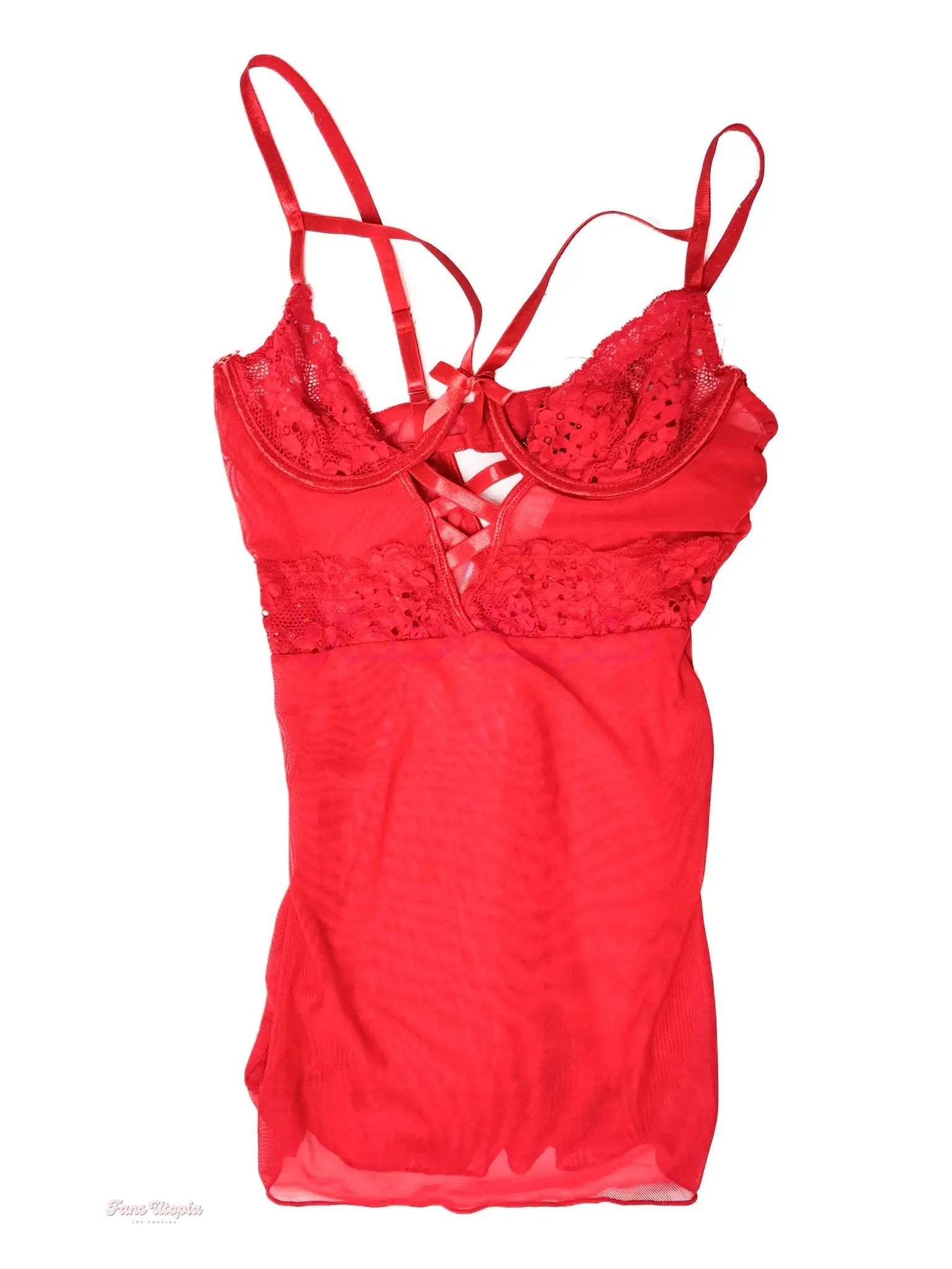 Alexa Payne Red Ribbon Lace Dress OUTLET