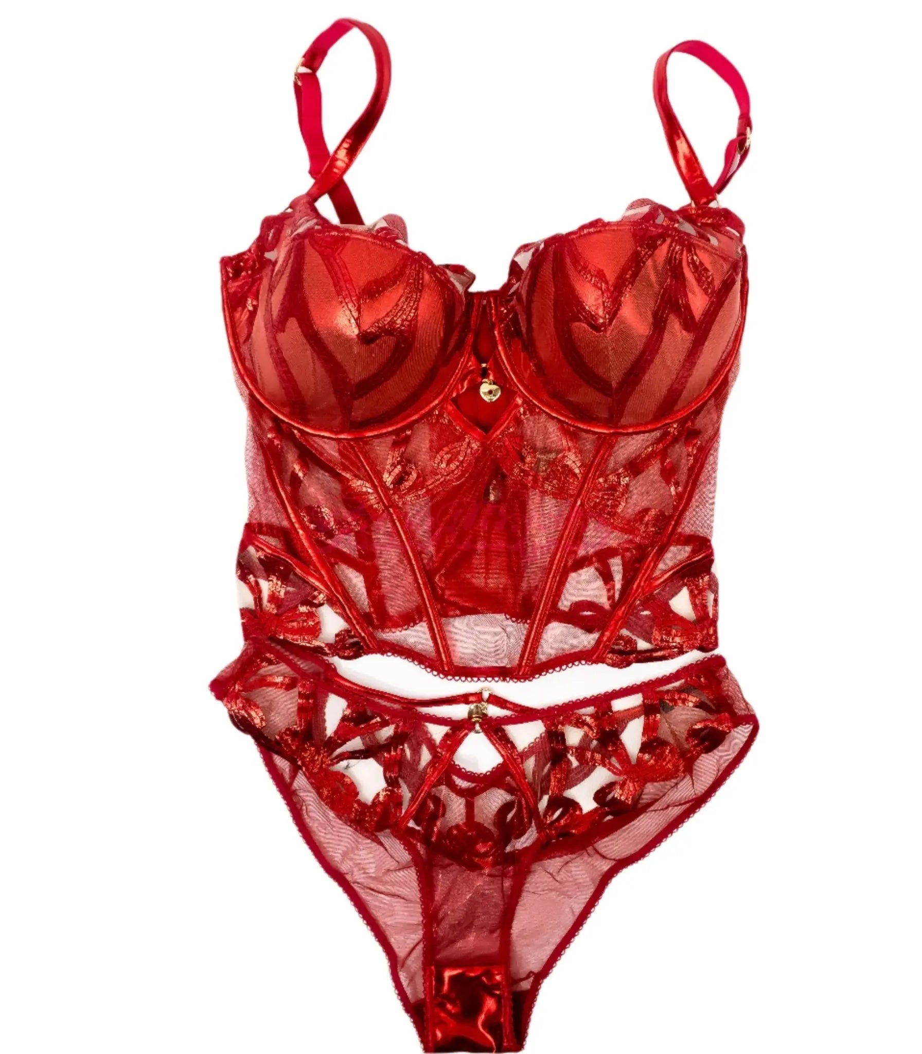 Angie Faith Deep Red HB Bustier & Panties Angie Faith