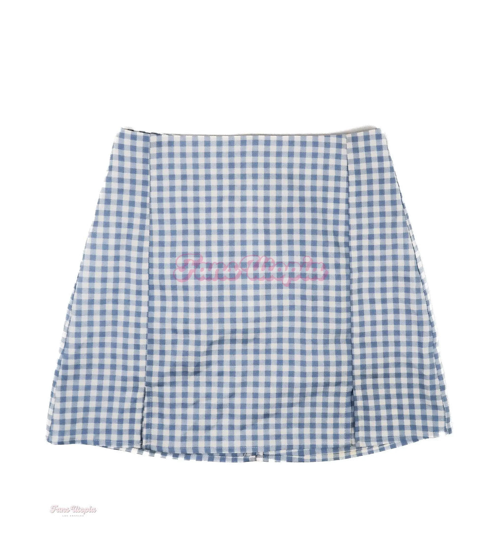 Anna Claire Clouds Blue Checkerd Skirt Anna Claire Clouds