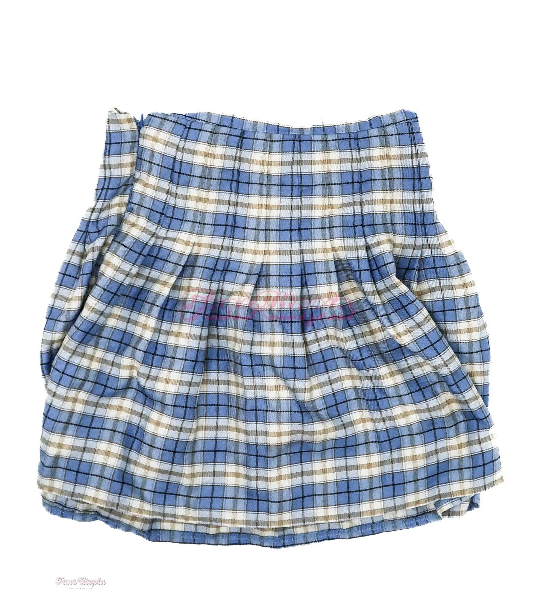 Anna Claire Clouds Blue Plaid Skirt OUTLET