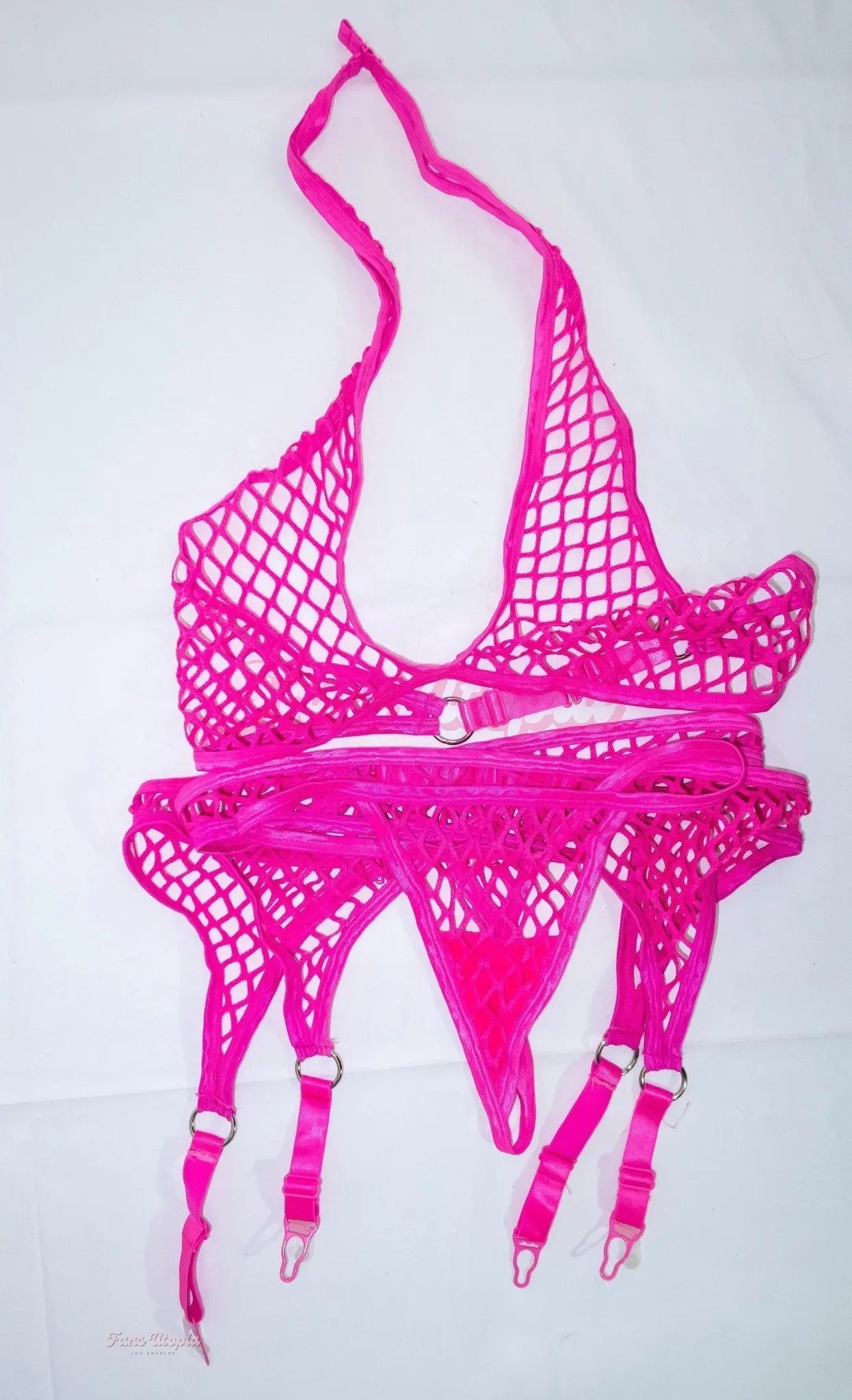 Ashley Lane Hot Pink Fishnet Lingerie Set + Persoanal Photo Ashley Lane