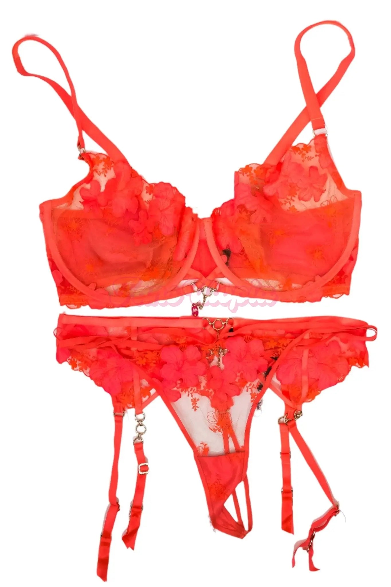 Ashlyn Peaks Neon Pink HB Lingerie Set Ashlyn Peaks