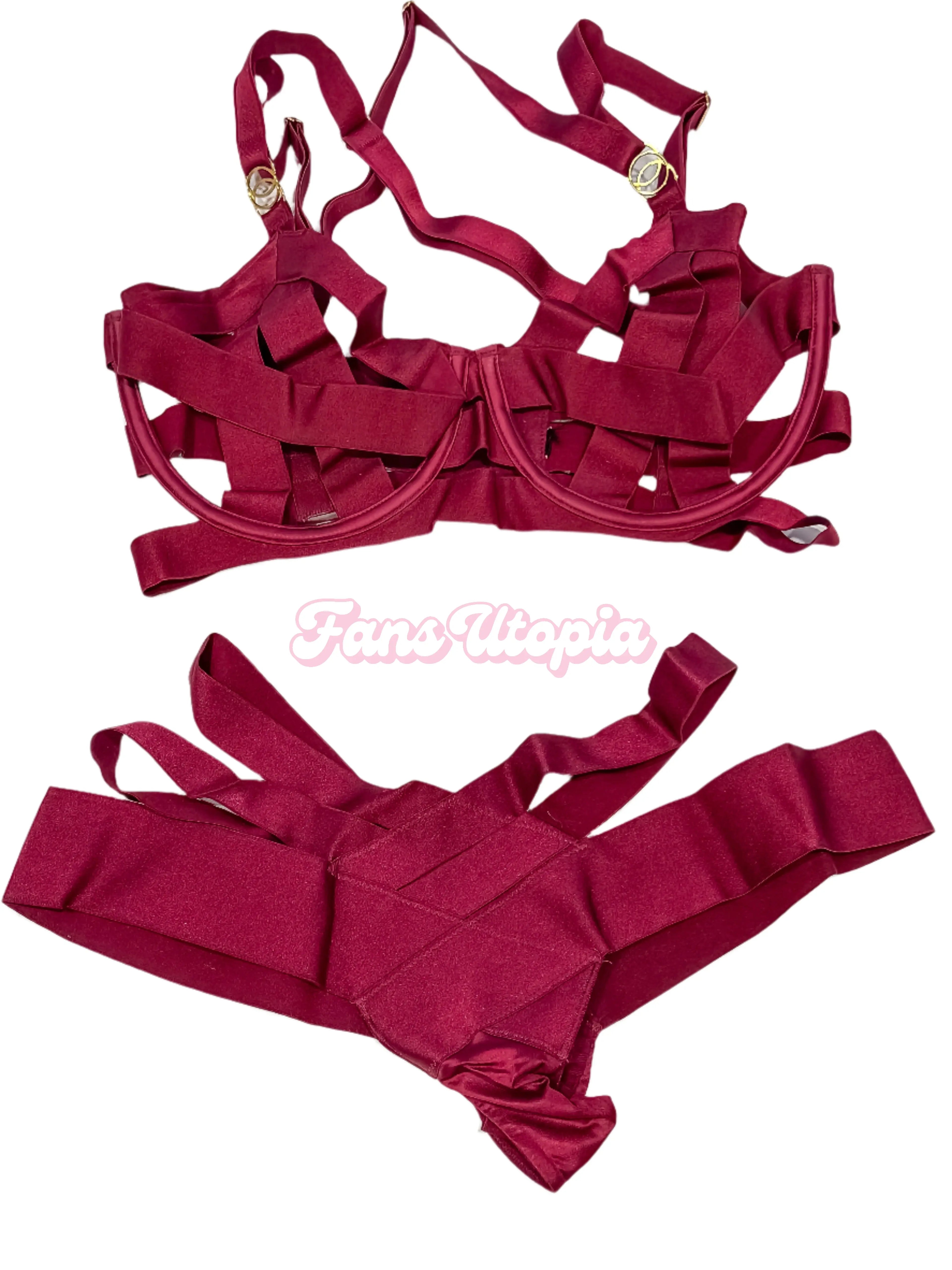Aubrey Kate Maroon Bra & Panties Set Aubrey Kate