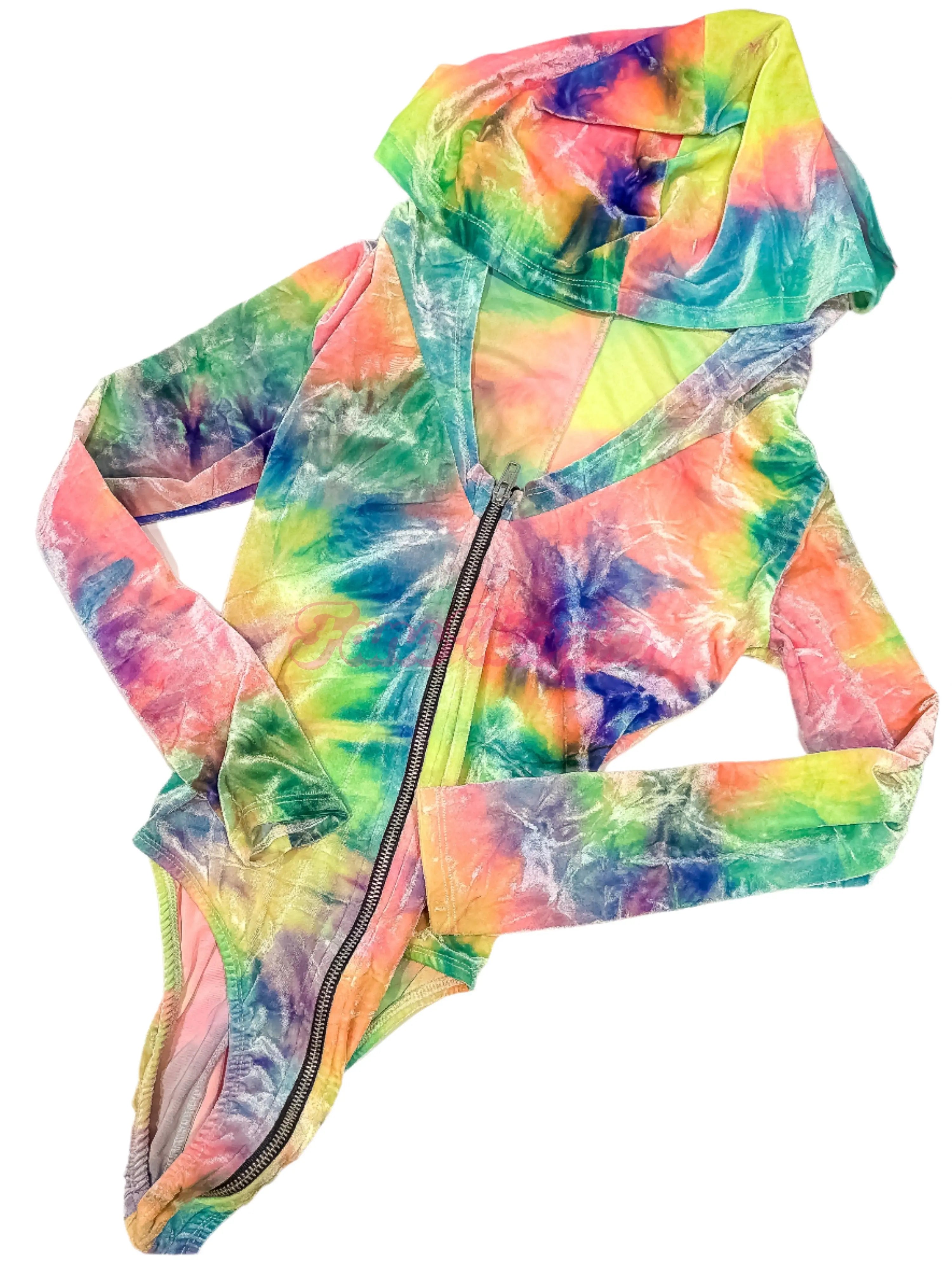 Aubrey Kate Rainbow Zipped Bodysuit Aubrey Kate