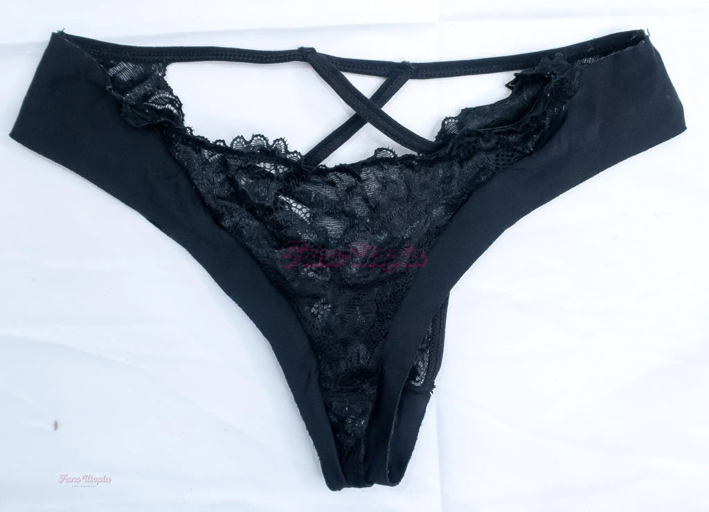 Ava Stone Black Lace Cheeky Panties + Signed Polaroid Ava Stone