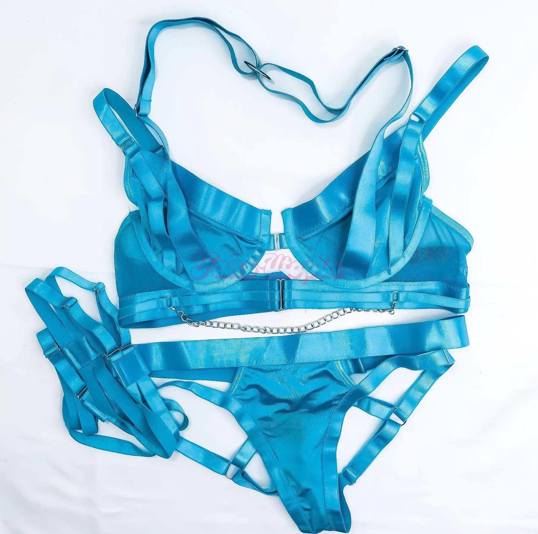 Ava Stone Blue Strappy Lingerie Set Ava Stone