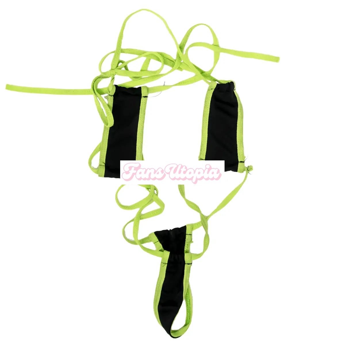 Avery Black Green & Black Strappy Bodysuit + Autographed Polaroid Avery Black