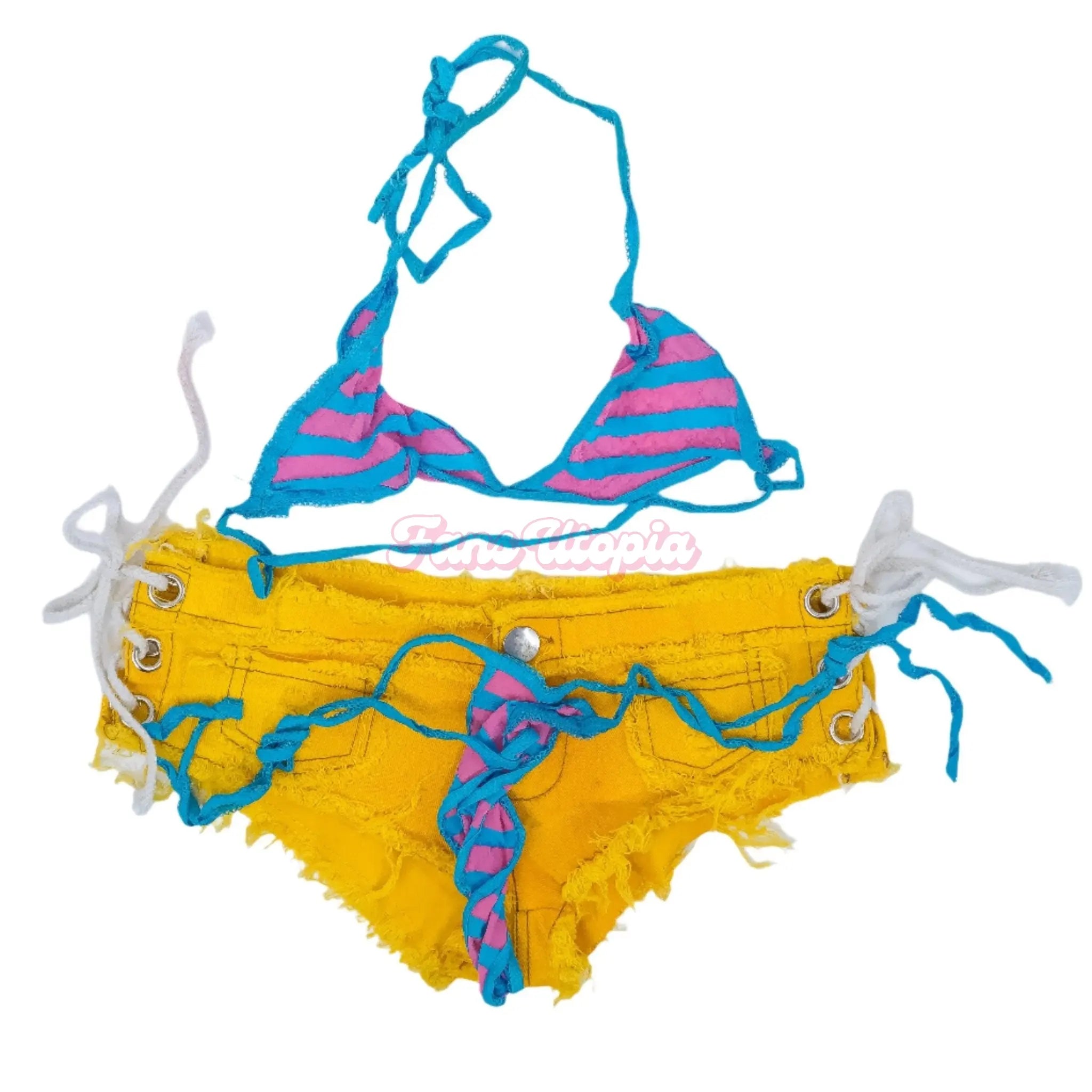 Avery Jane Blue Pink Set + Yellow Shorts Avery Jane