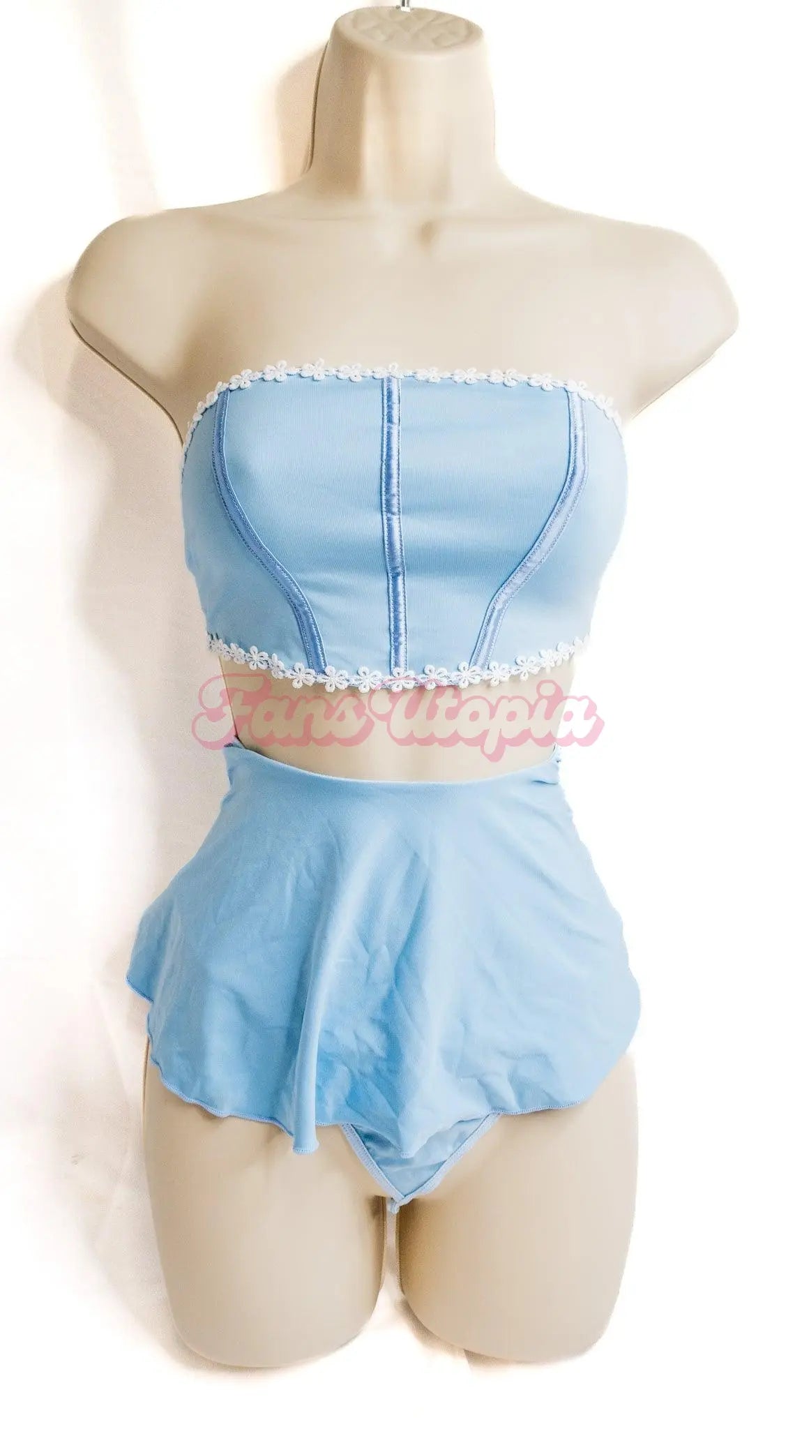 BBC - Kylie Shay Blue Skirt Set + G String Porn+