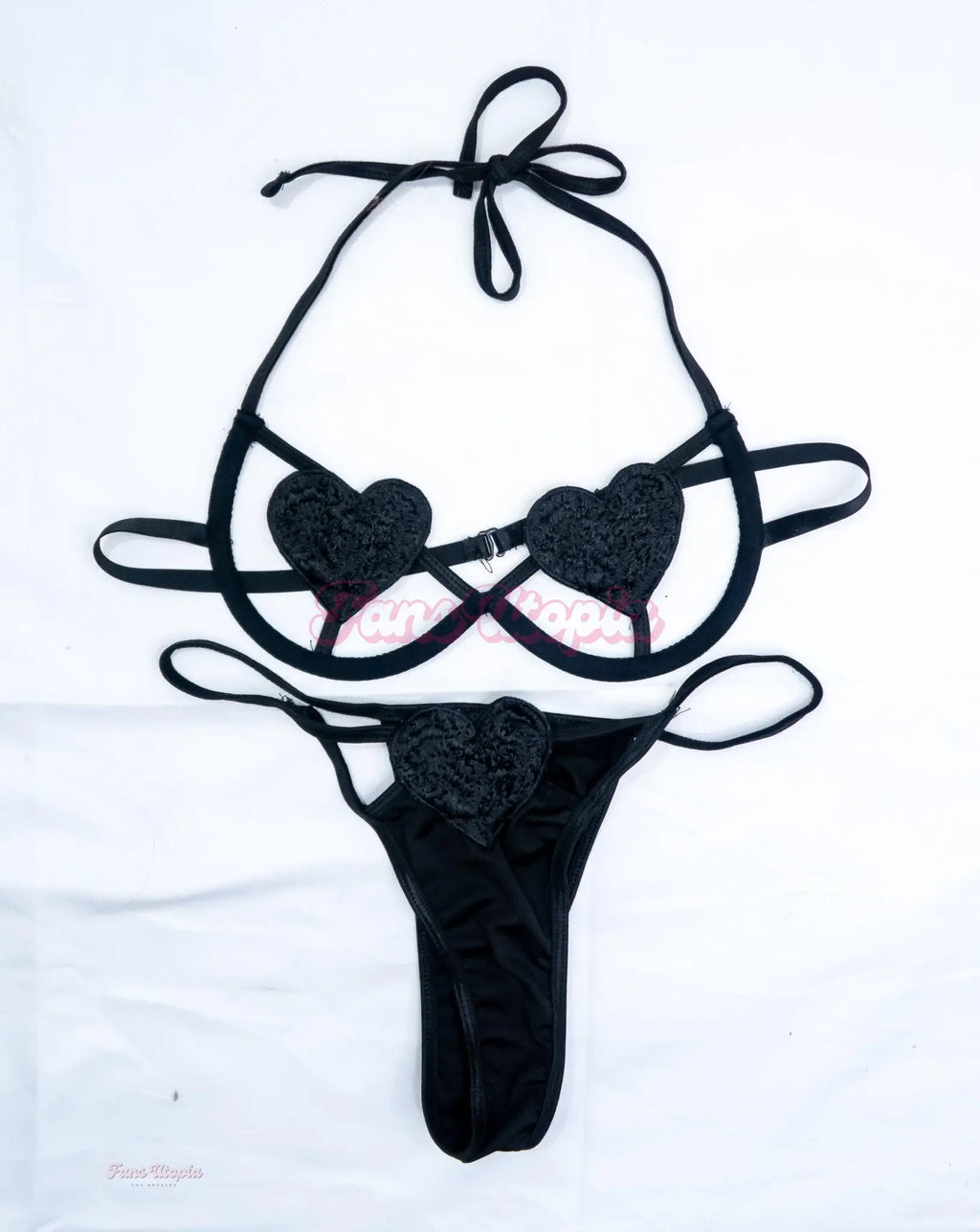 Bella Blu Black Heart Bra & Panties Set Bella Blu