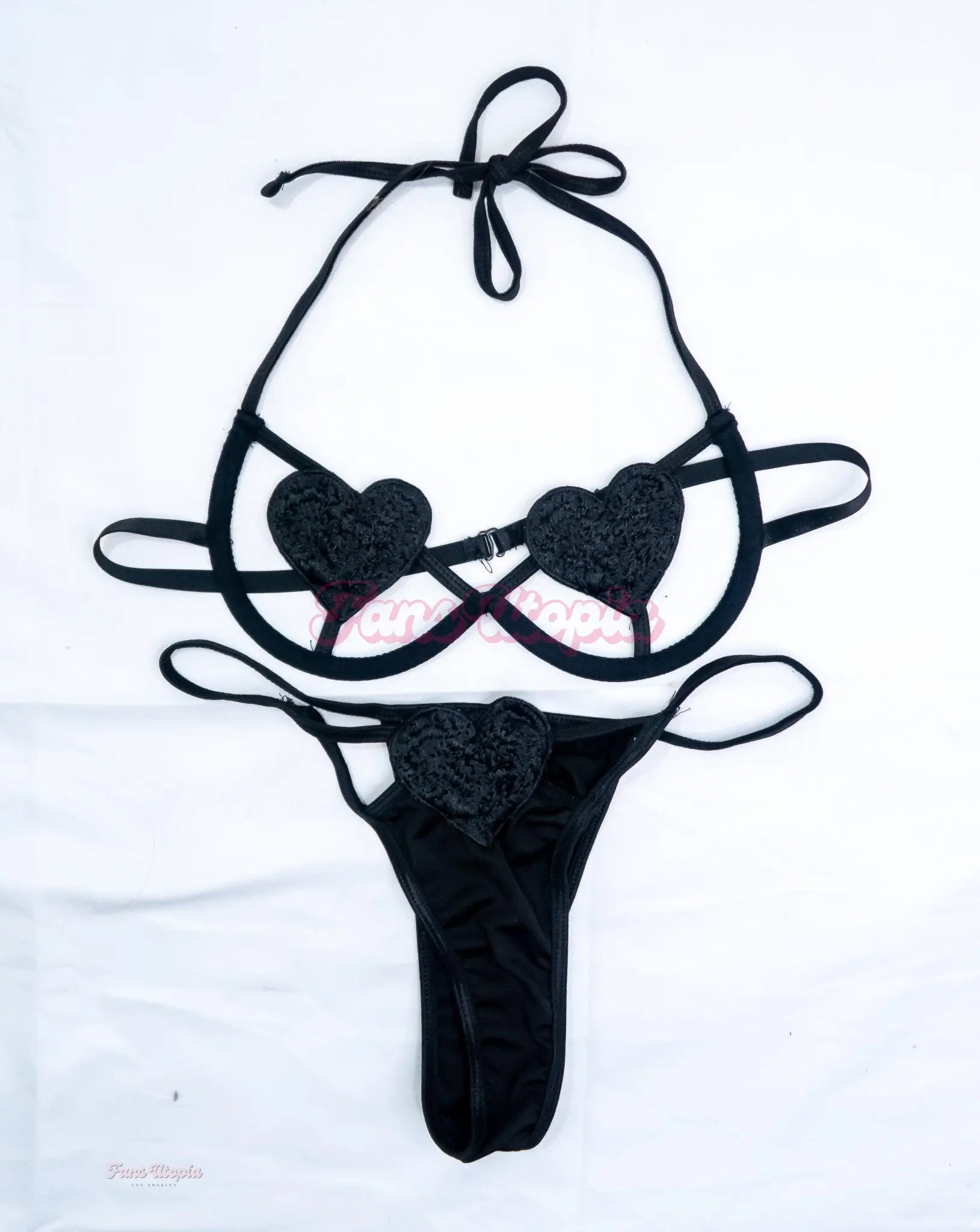 Bella Blu Black Heart Bra & Panties Set Bella Blu