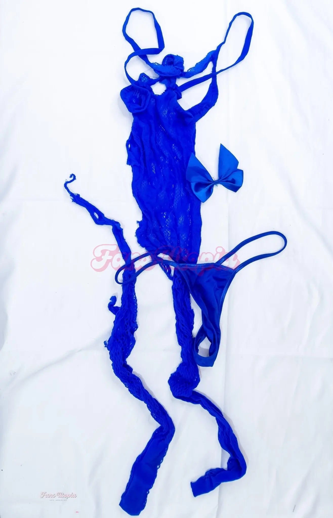 Bella Blu Royal Blue Ripped Fishnet Set Bella Blu