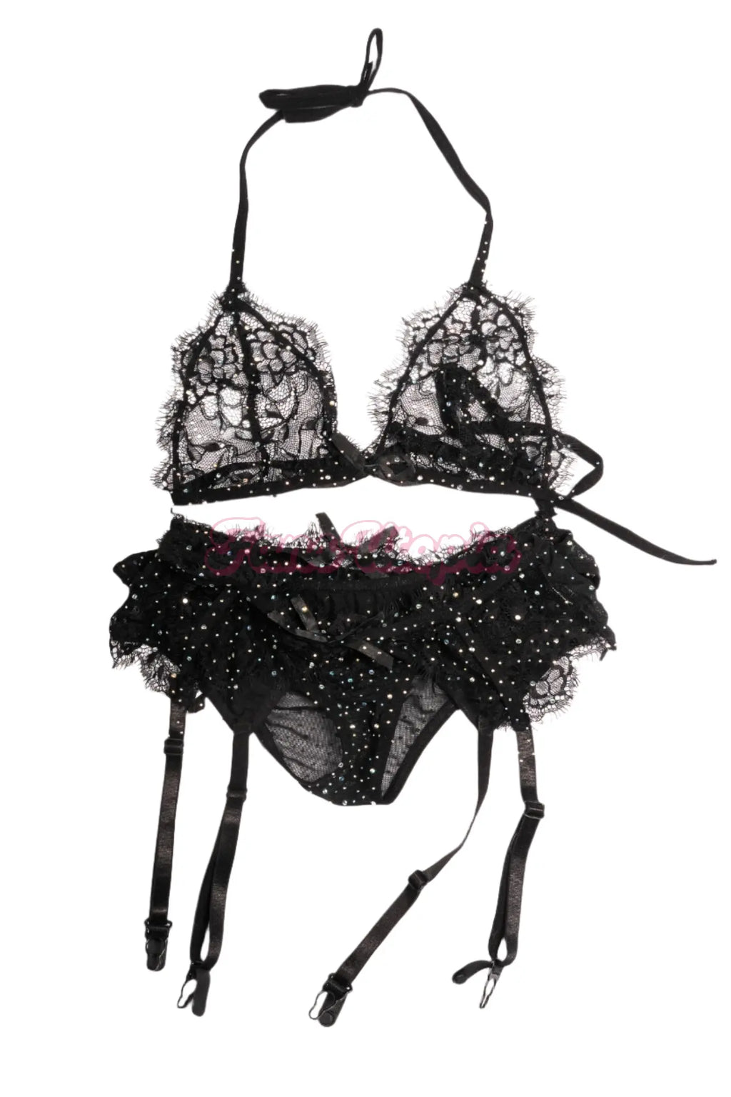 Brenna McKenna Black Mesh Lingerie Set Brenna McKenna