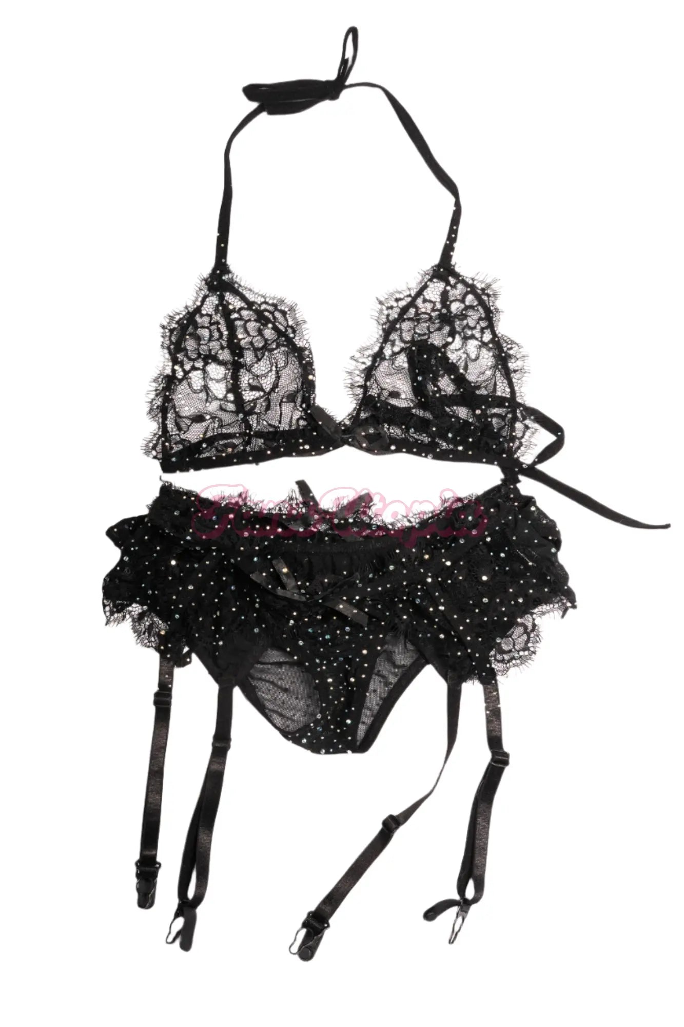 Brenna McKenna Black Mesh Lingerie Set Brenna McKenna