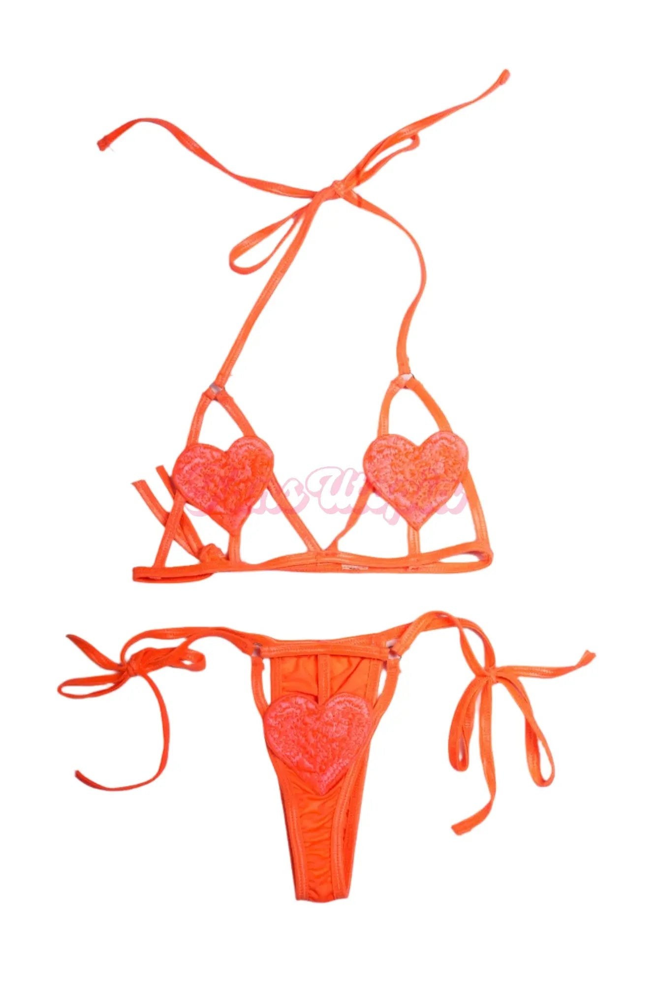 Brenna McKenna Orange Heart Bikini Brenna McKenna