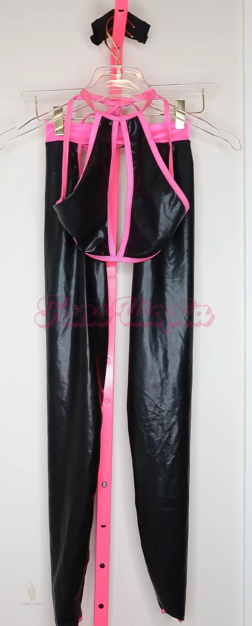 Brittney Kade Black/Pink A**less Chaps & Bra Brittney Kade