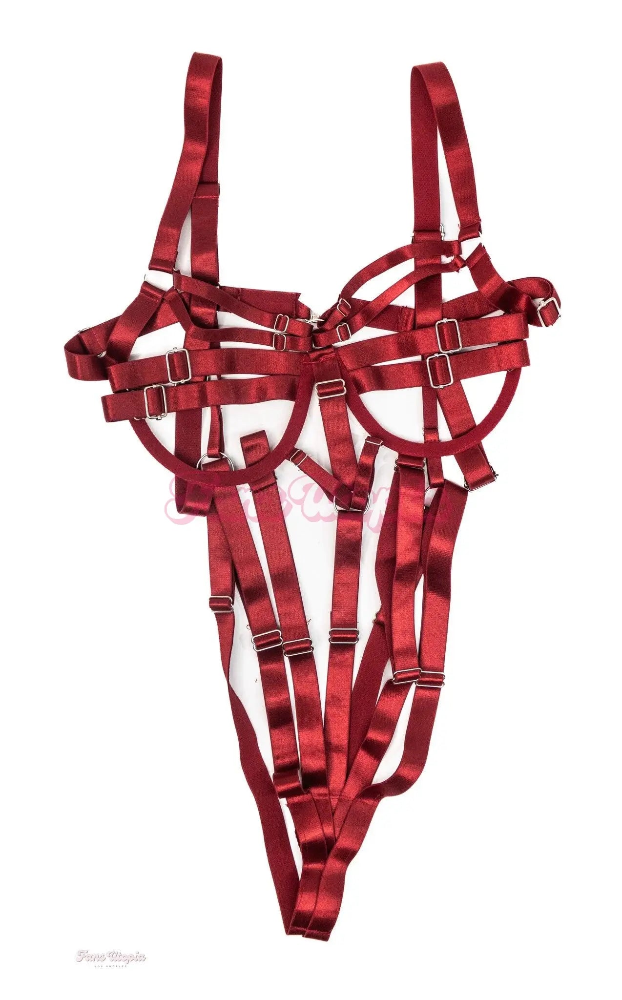 Bunny Madison Dark Red Strappy Bodysuit Bunny Madison