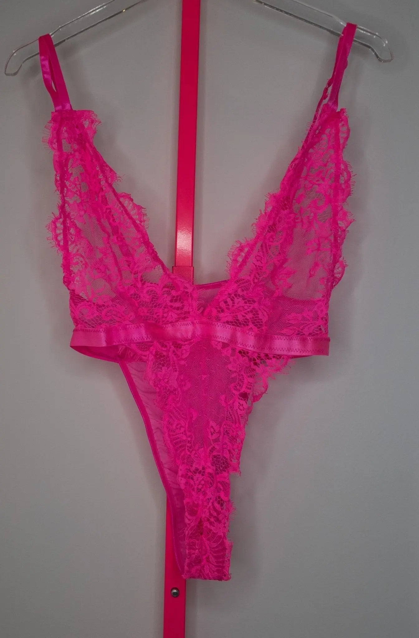 Bunny Madison Hot Pink Lace Bra & Panties OUTLET