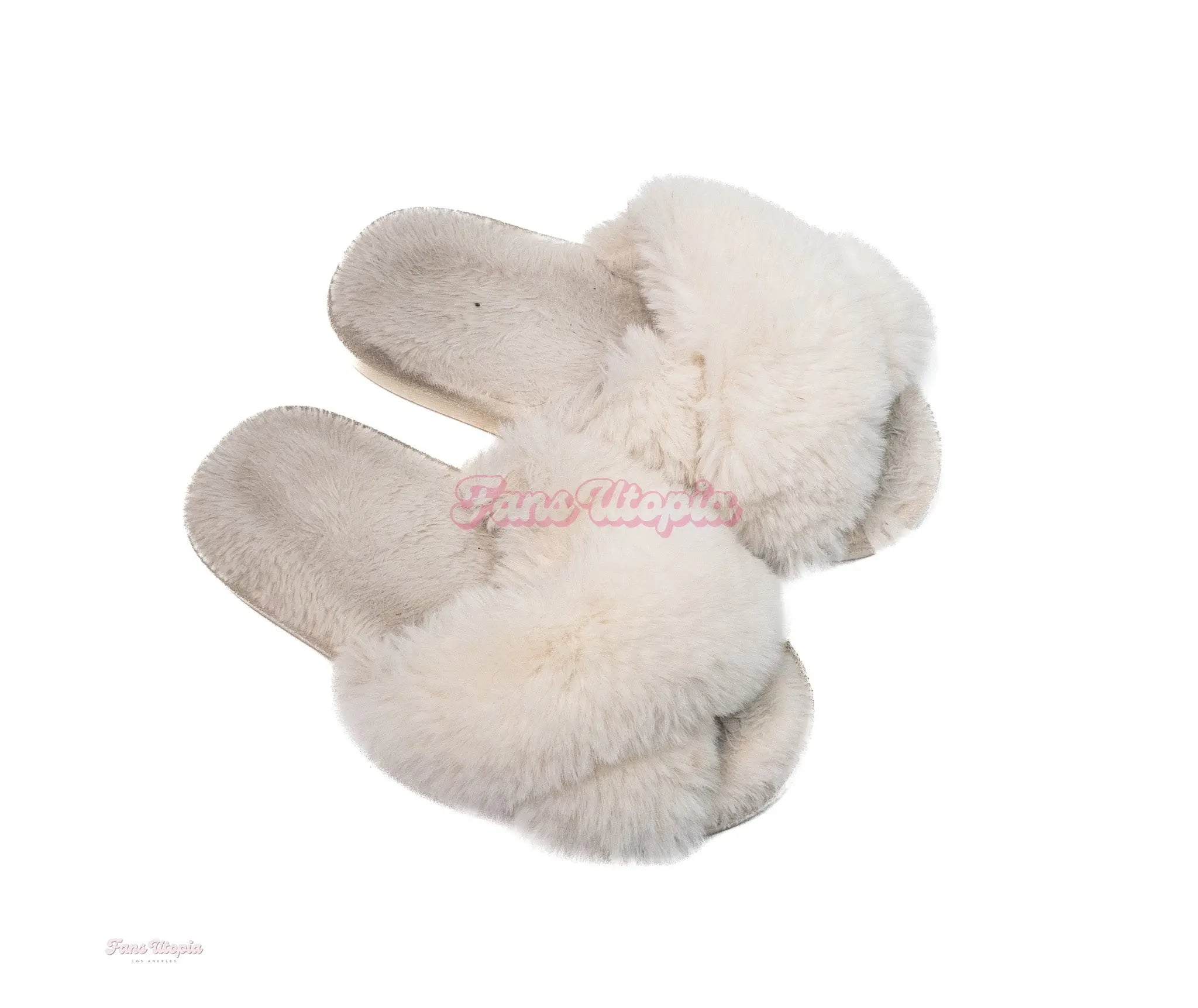 Bunny Madison White Furry Slippers Bunny Madison