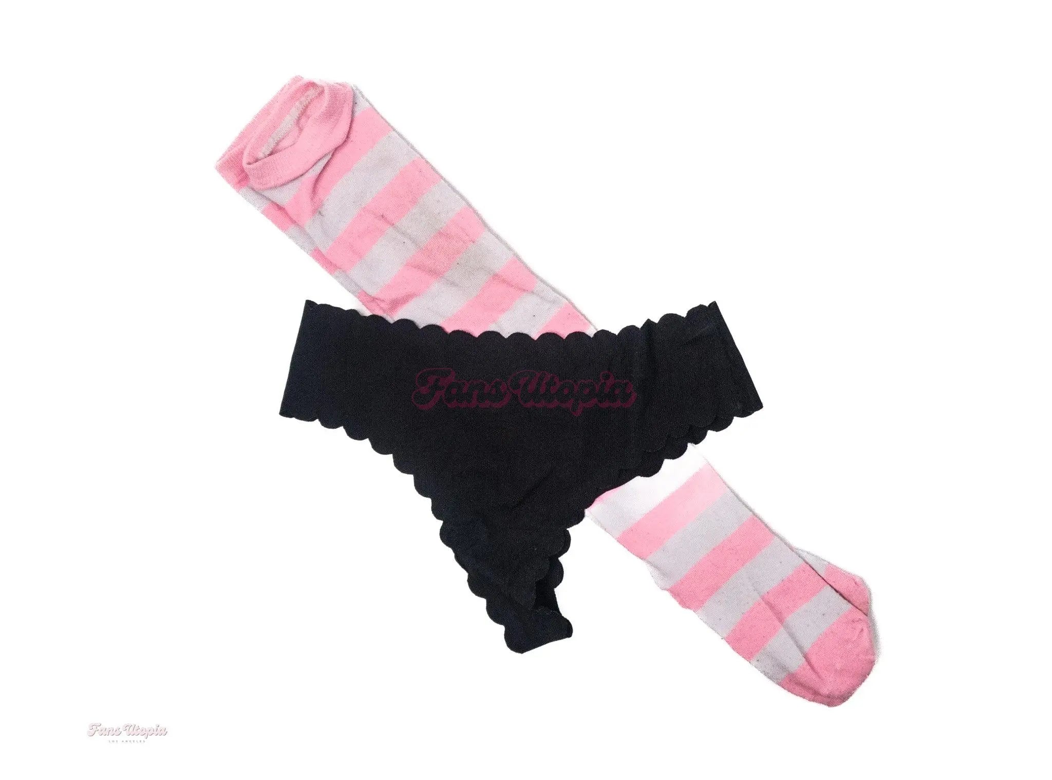 Celestina Blooms Black Panties + Pink Knee Socks Celestina Blooms