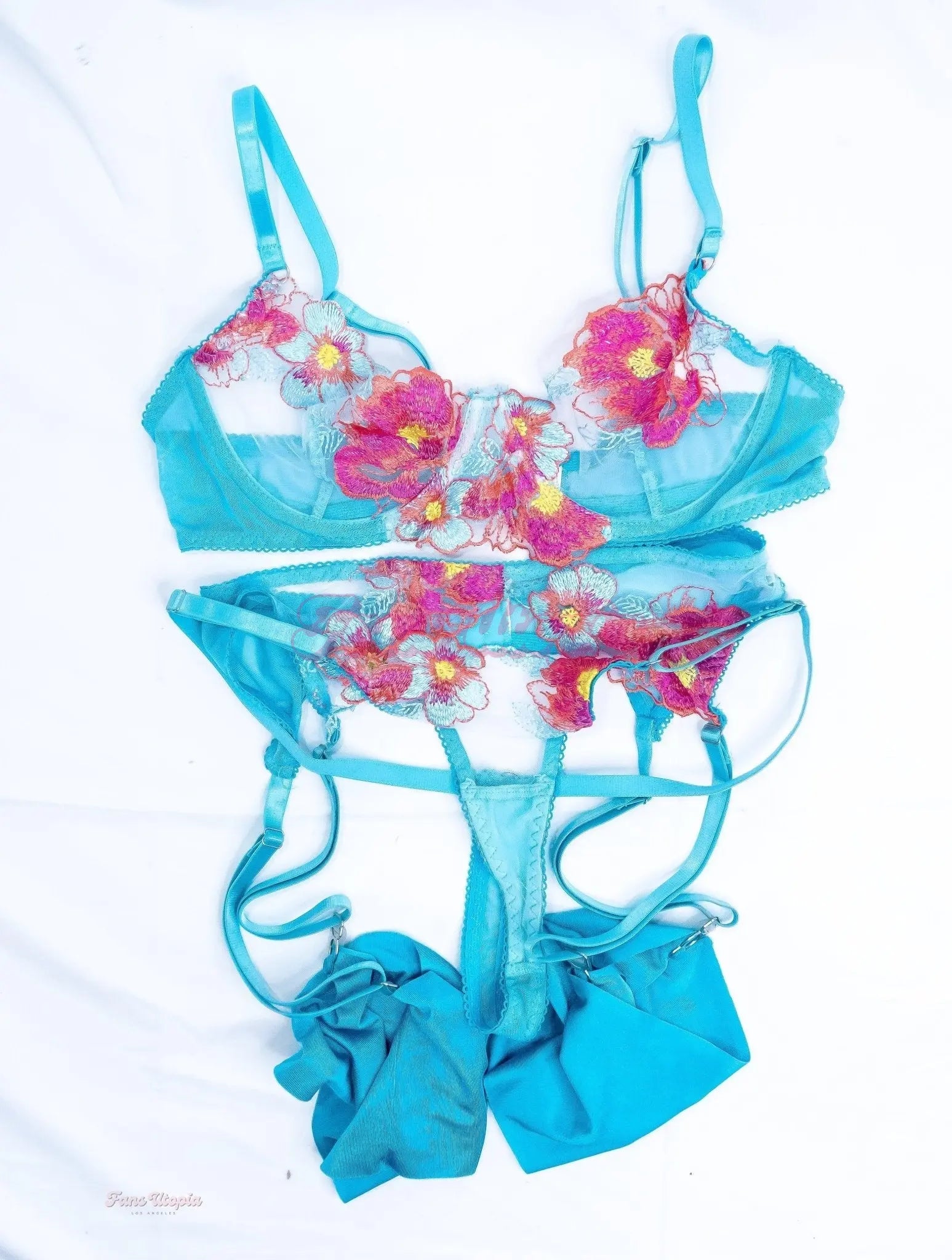 Chanel Camryn Blue Floral Lingerie Set Chanel Camryn