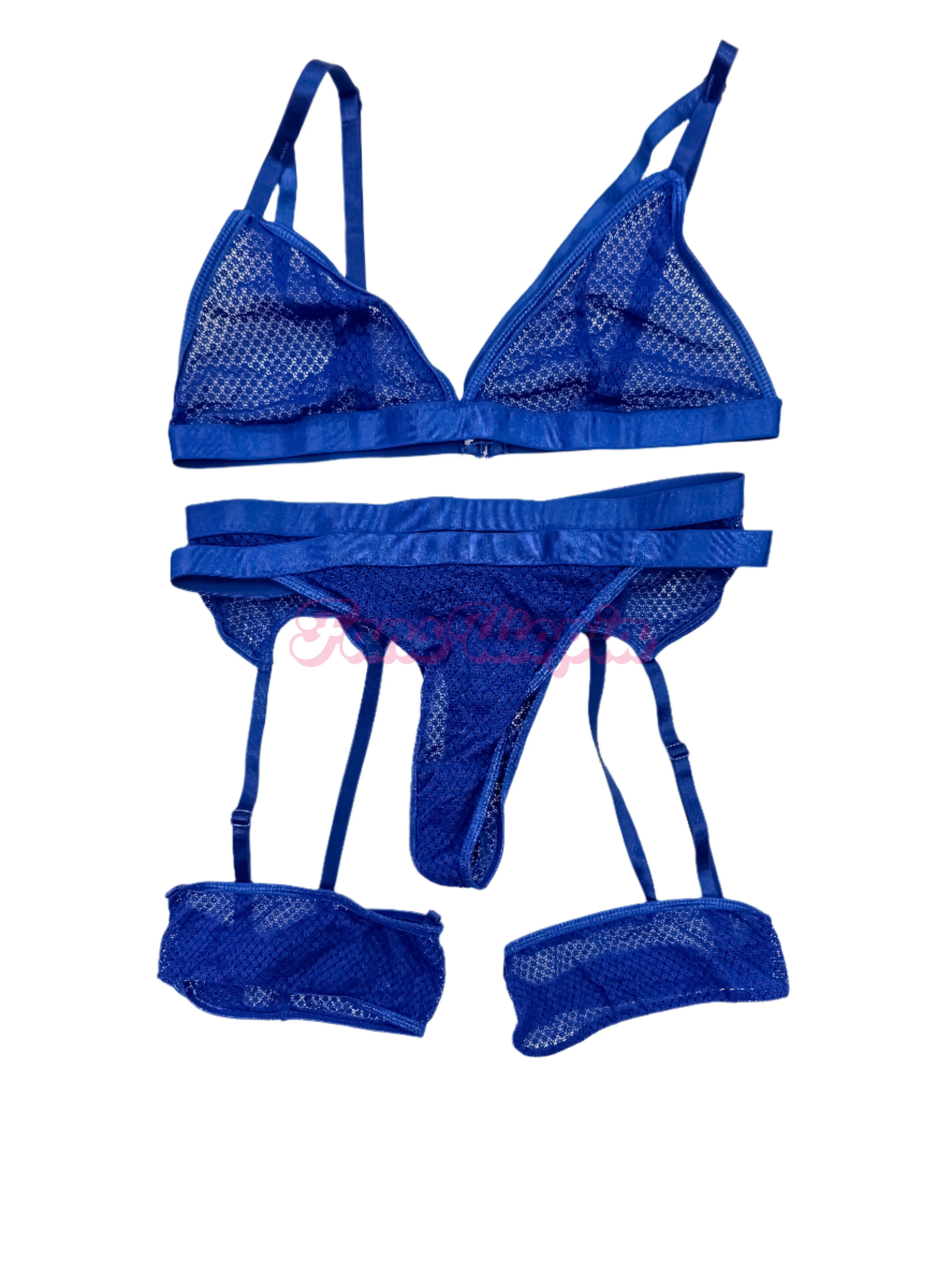 Chanel Camryn Blue Mesh Lingerie Set Chanel Camryn