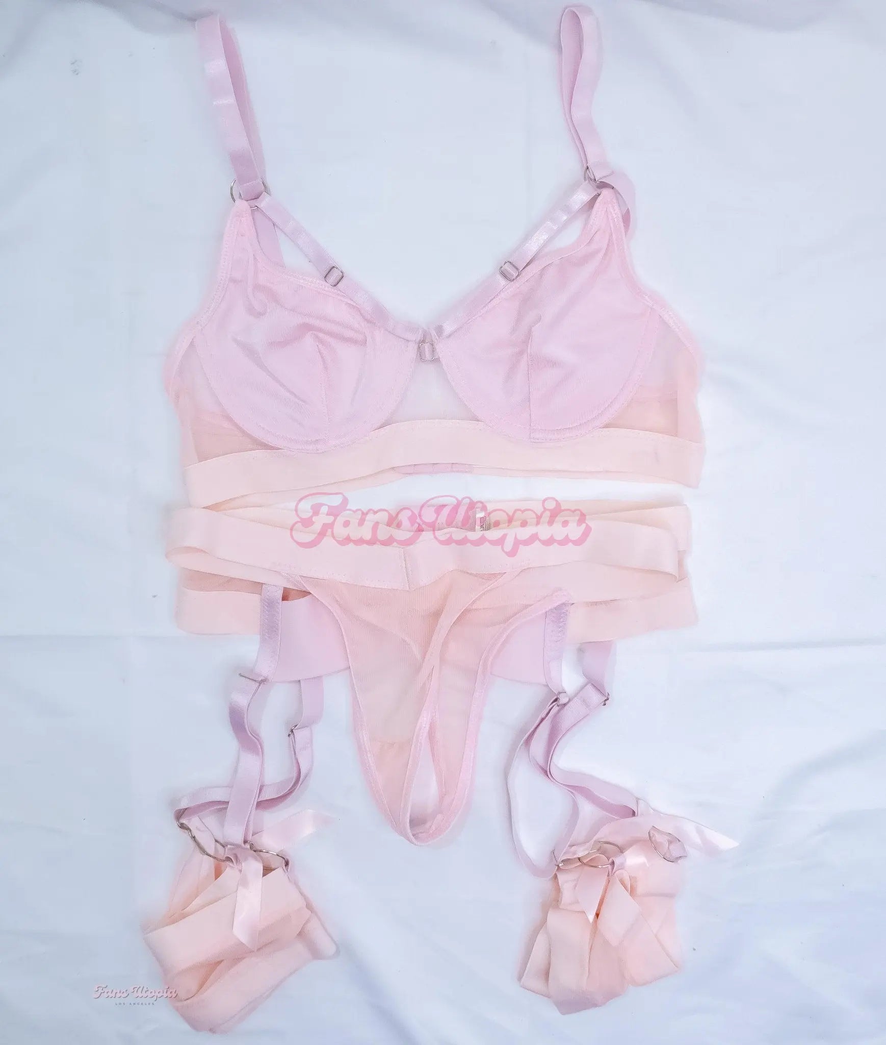 Chanel Camryn Light Pink Strappy Lingerie Set Chanel Camryn