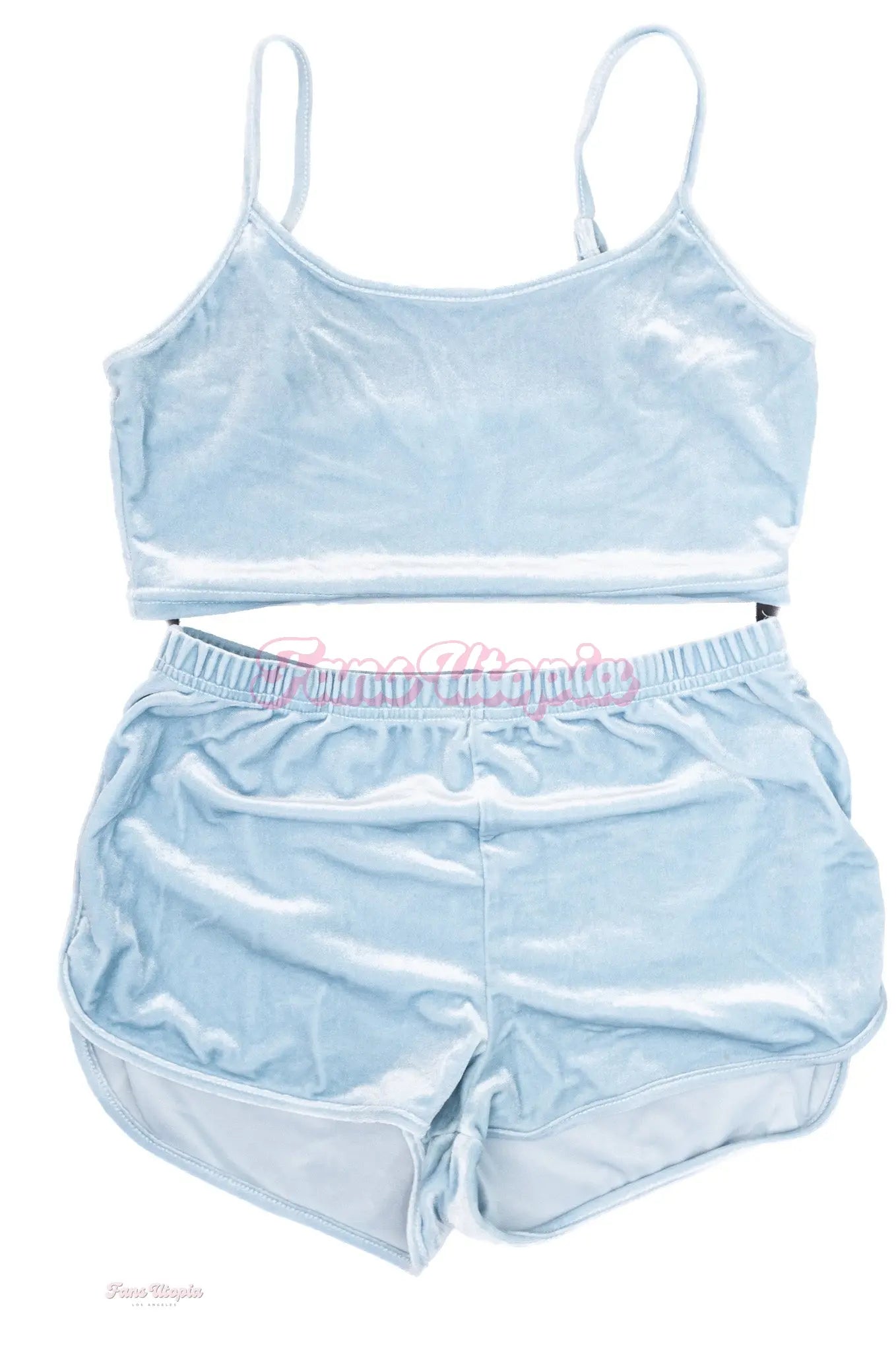 Charli Phoenix Blue Velveteen Top & Shorts OUTLET