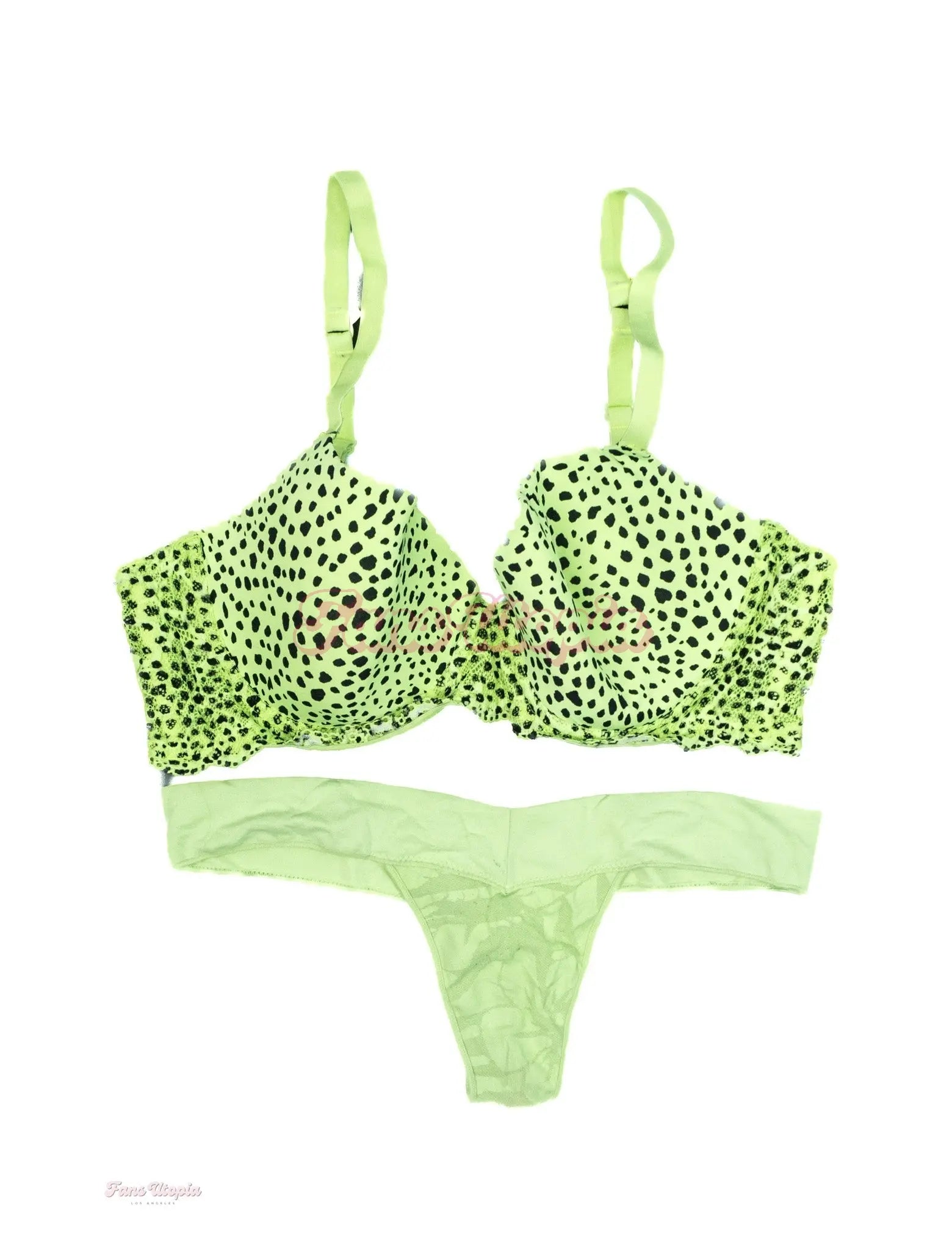 Charli Phoenix Neon Green Cheetah Bra & Panty Set OUTLET