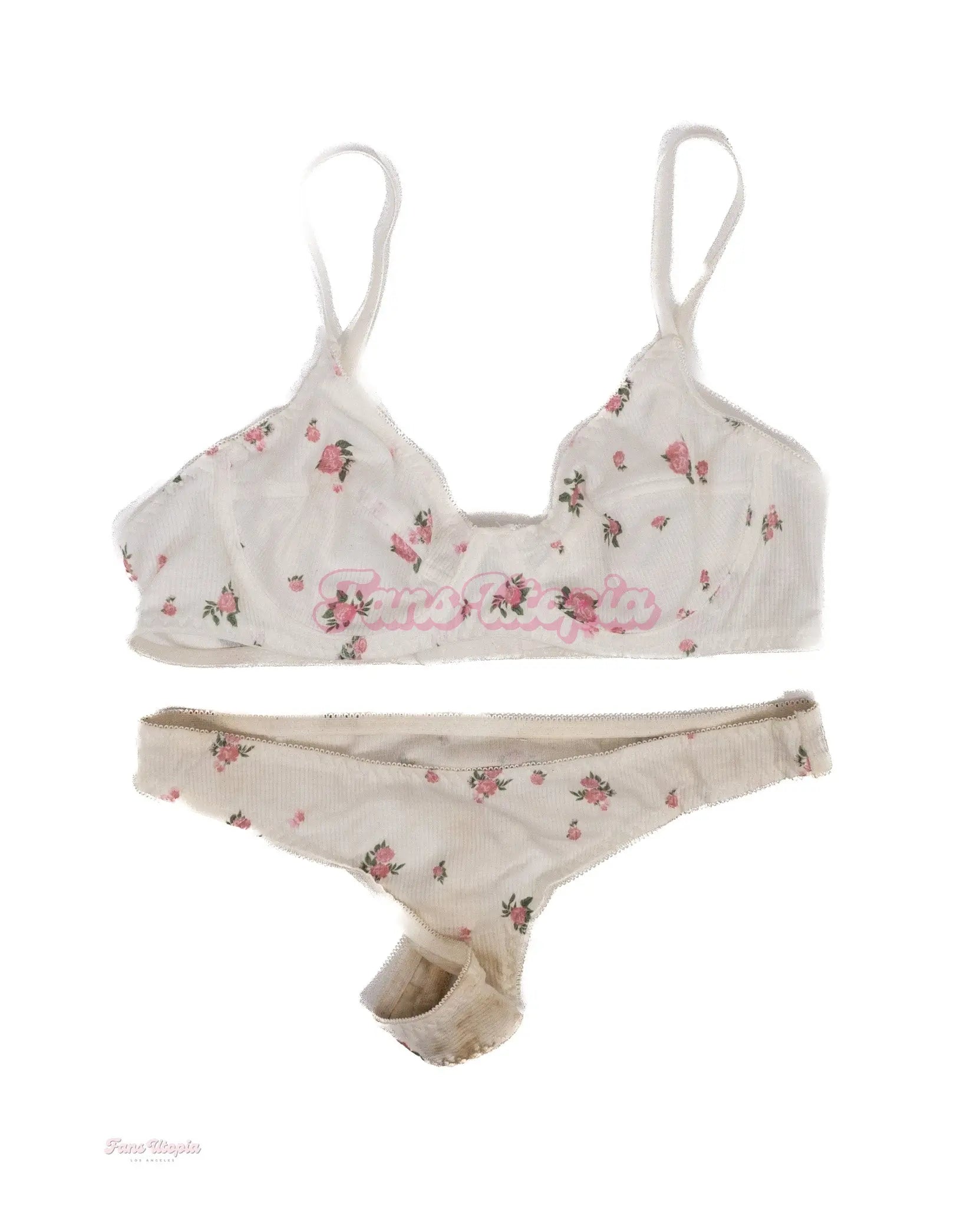 Cheerleader Kait Juicy White Floral Bra & Panty Set Cheerleader Kait