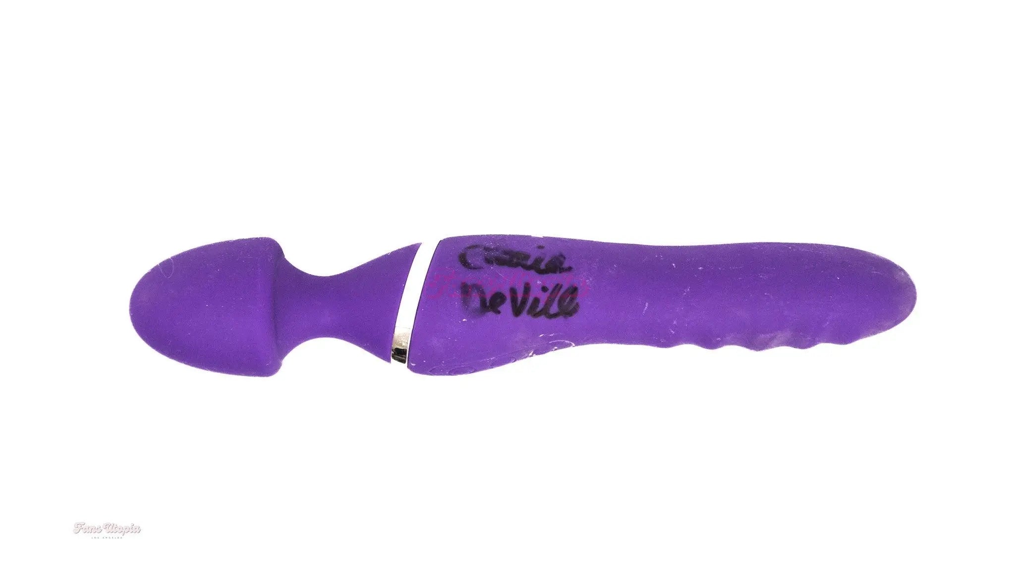 Cherie DeVille Autographed Purple Silver Vibrator + Signed Polaroid Cherie DeVille