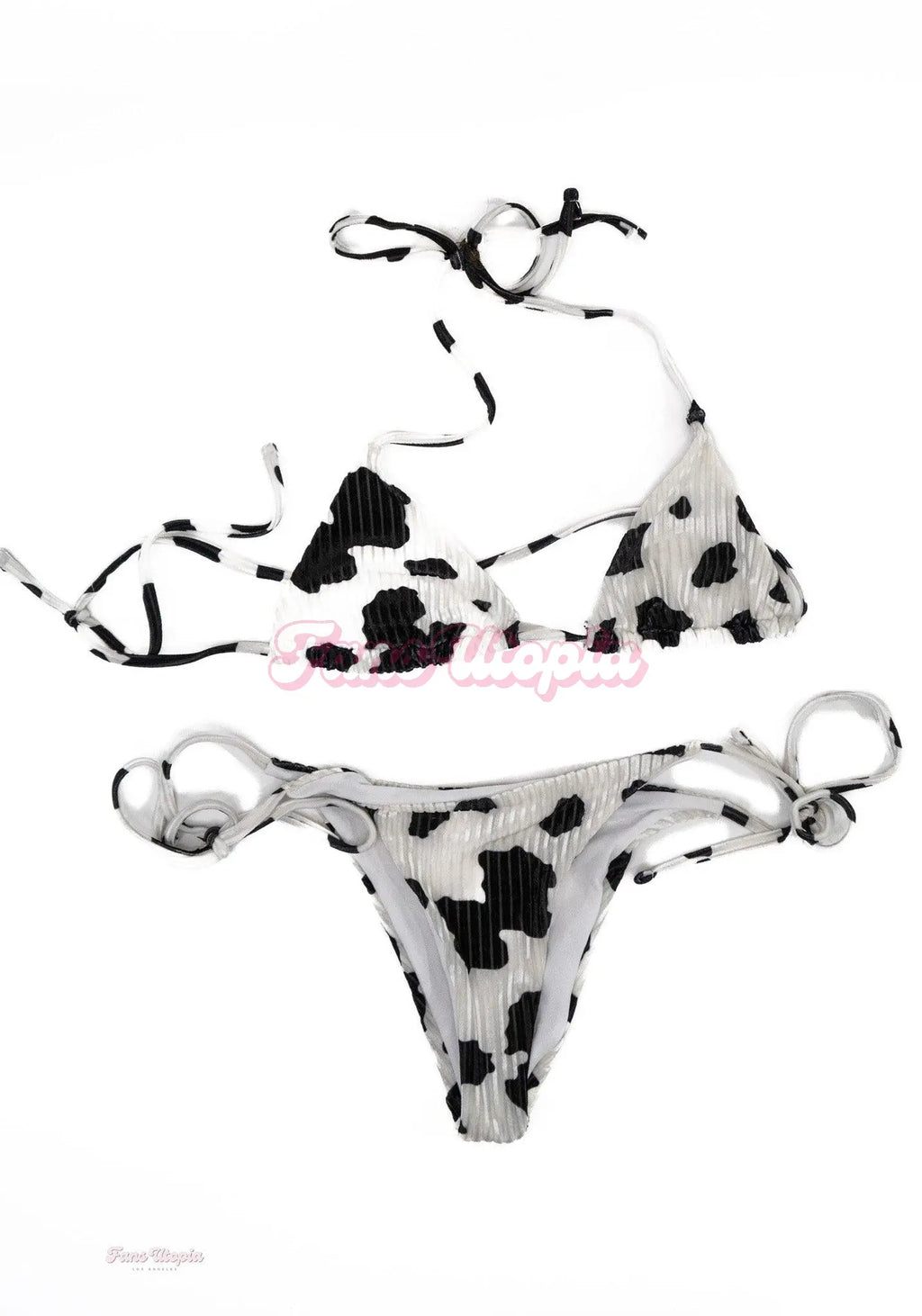 Cherie DeVille Cow Print String Bikini + Signed Polaroid Cherie DeVille