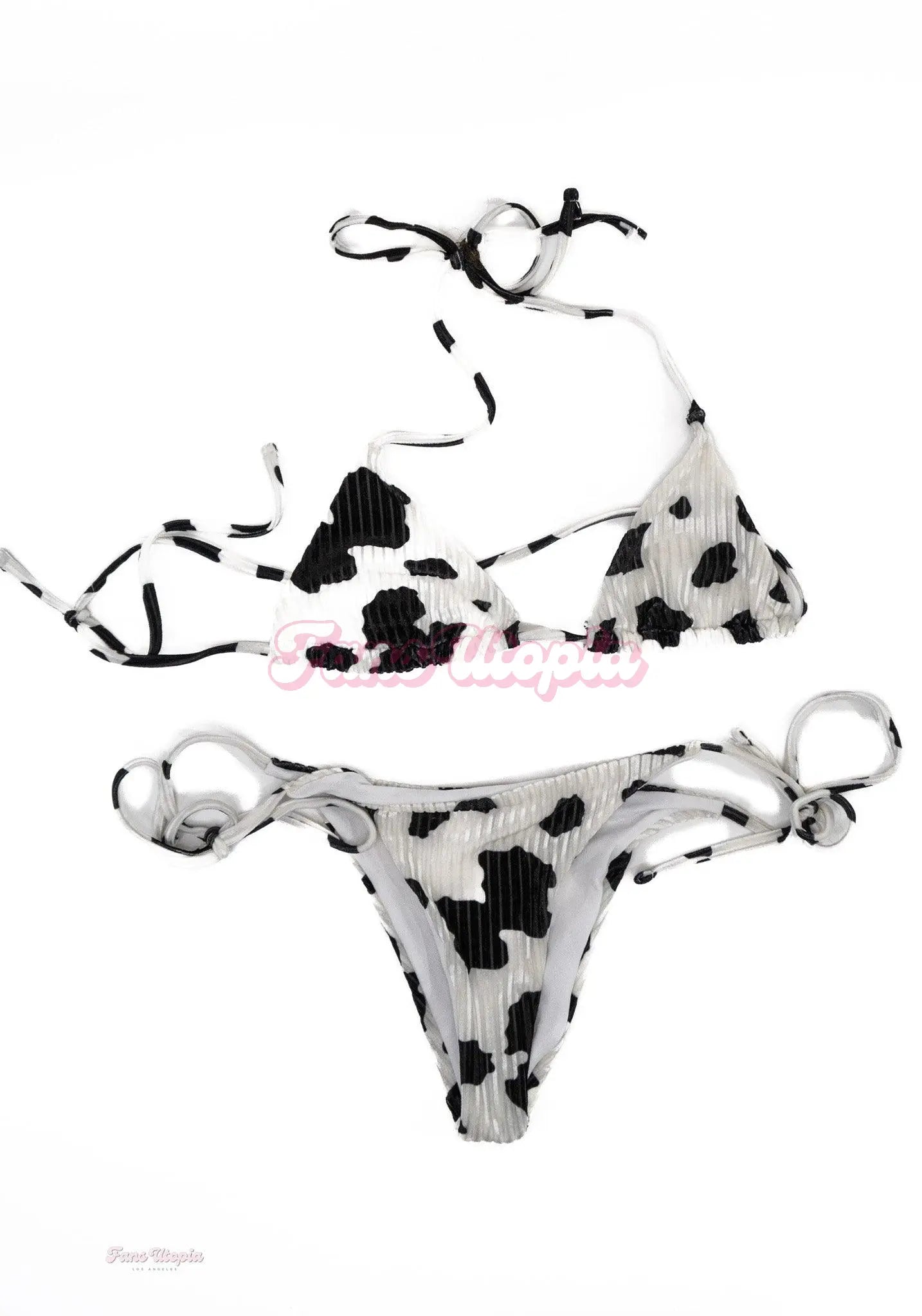 Cherie DeVille Cow Print String Bikini + Signed Polaroid Cherie DeVille
