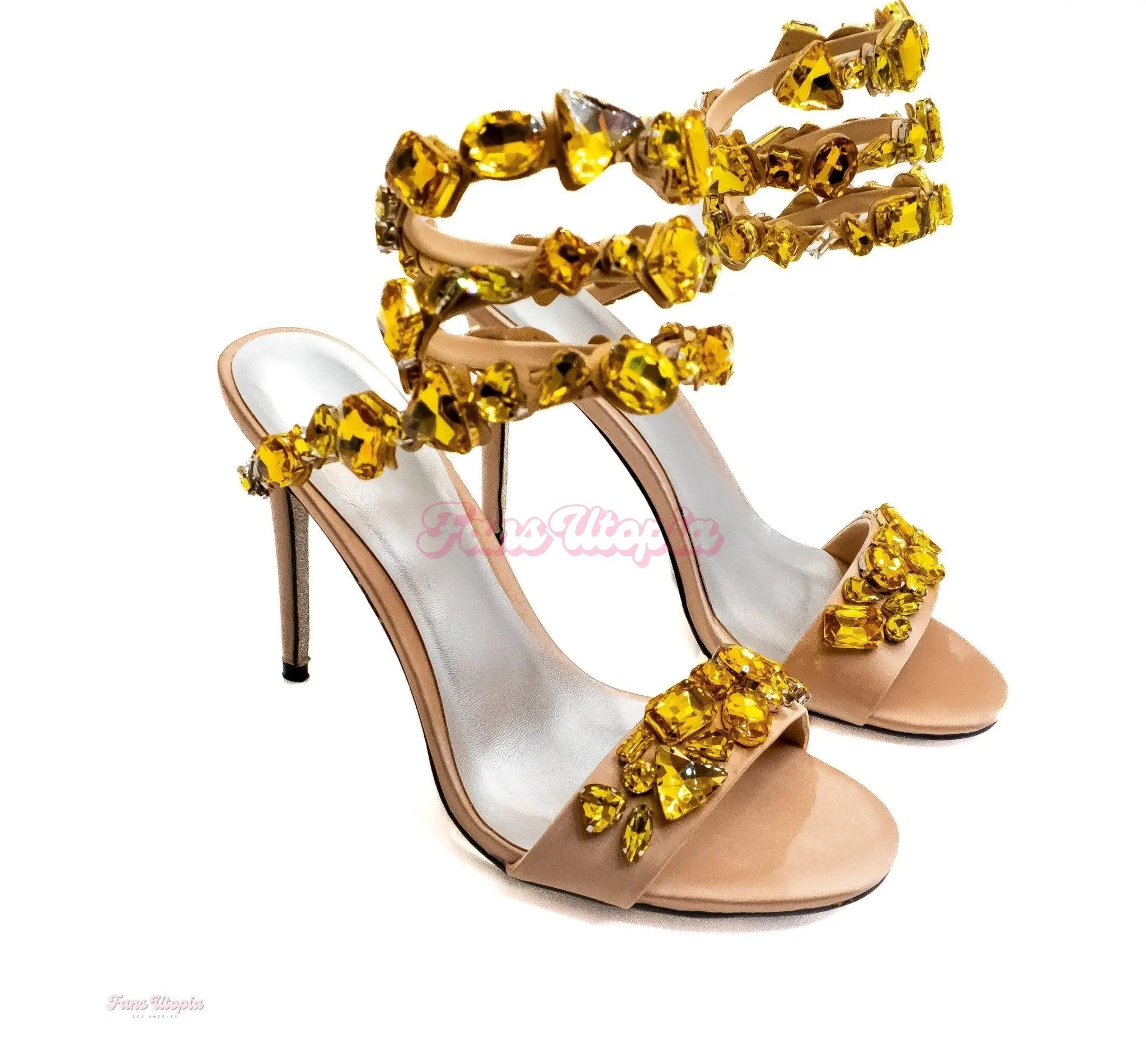 Cherie DeVille Gold Stone High Heels + Signed Polaroids Cherie DeVille