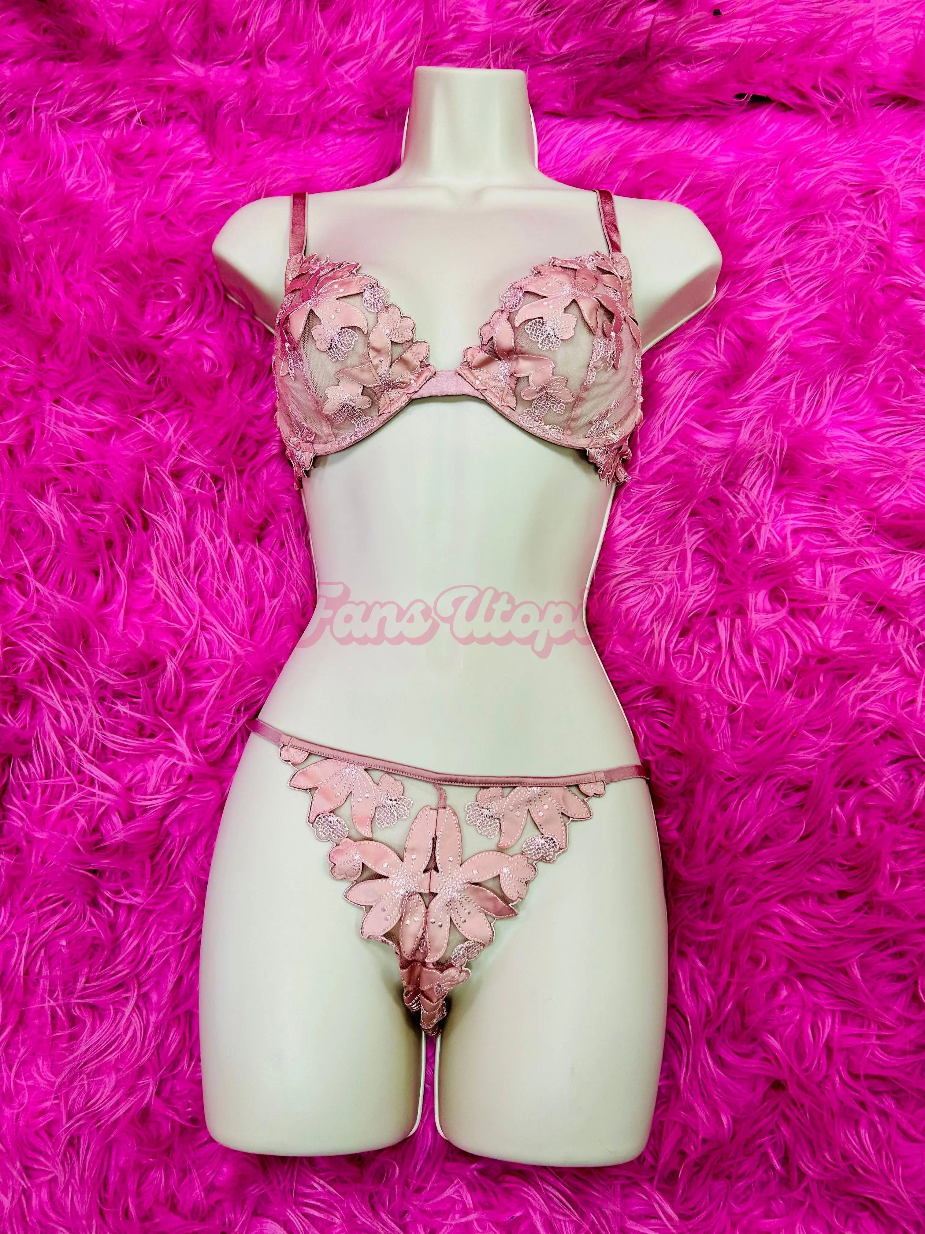 Cherie DeVille Pink Petal Bra & Panty Set Product vendor