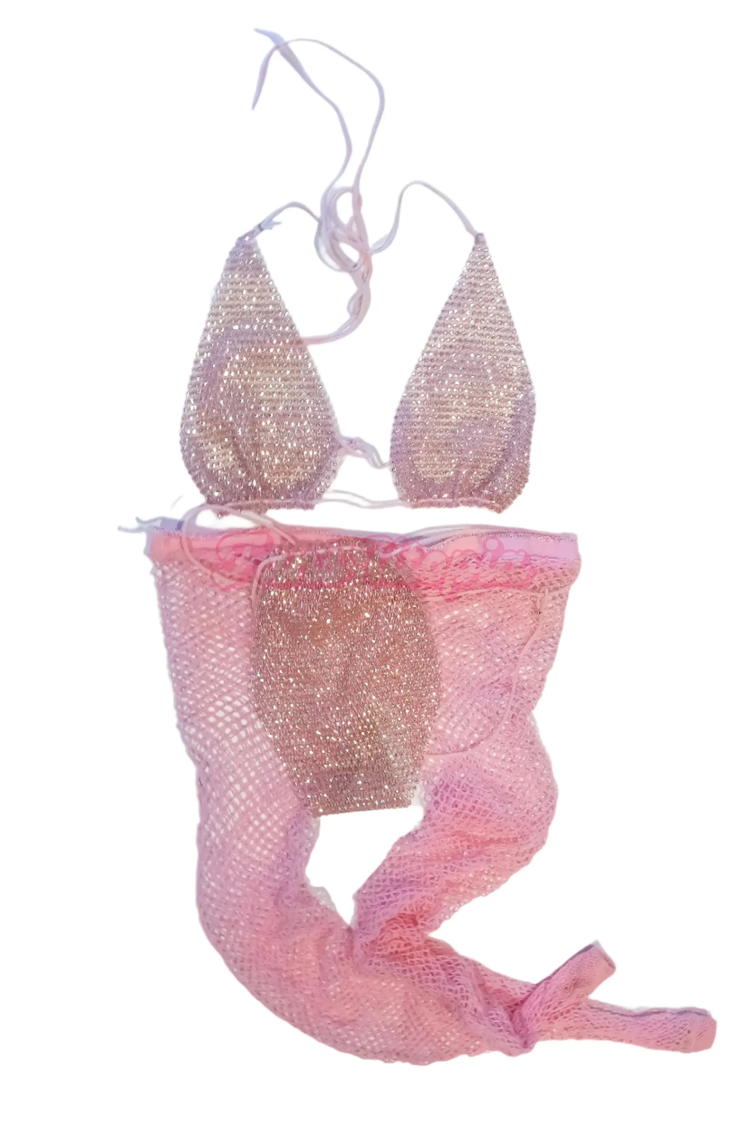 Cherie Deville Pink Stoned Bikini + Pantyhose & Signed Polaroid Cherie Deville