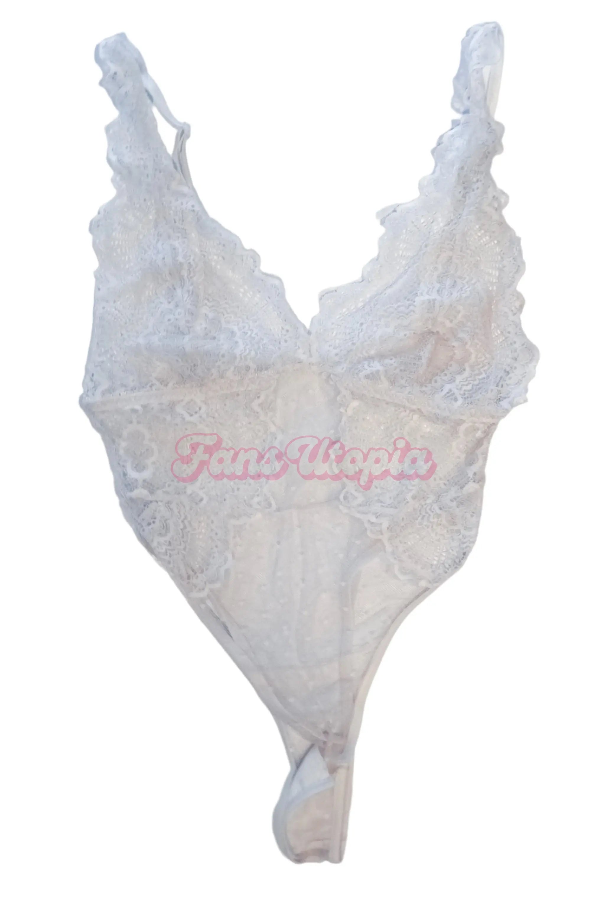 Cherie Deville White Ripped Lace Bodysuit & Signed Polaroid Cherie Deville
