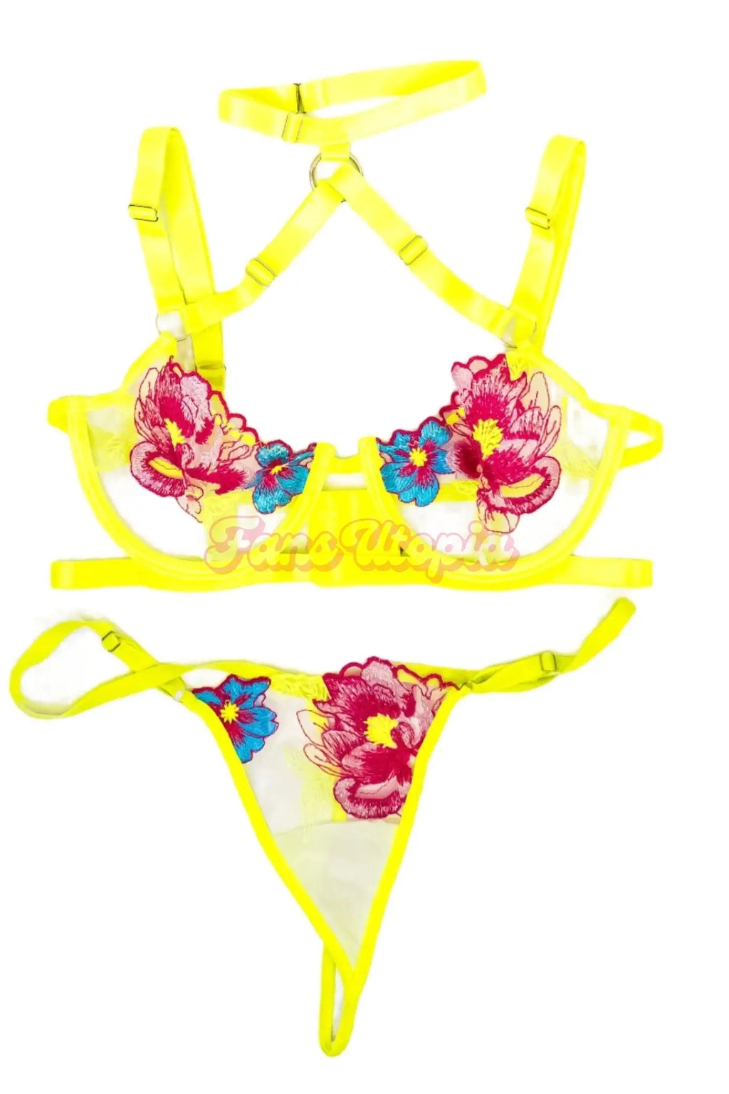 Chloe Amour Neon Green Bra & Panties Set Chloe Amour