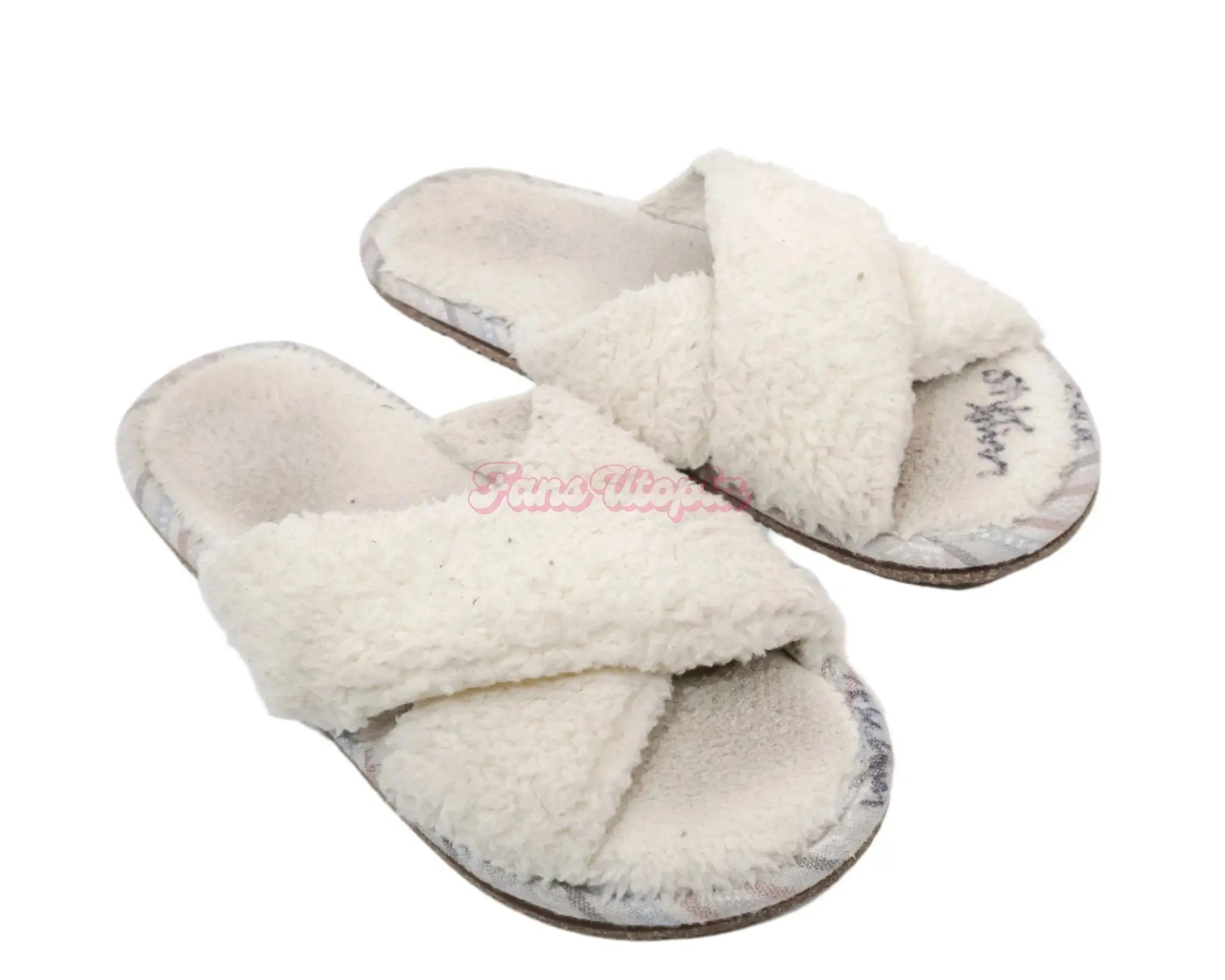 Chloe Amour White Sherpa Slippers Chloe Amour