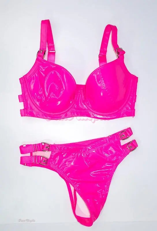 Christiana Cinn Hot Pink Leather Outfit Christiana Cinn