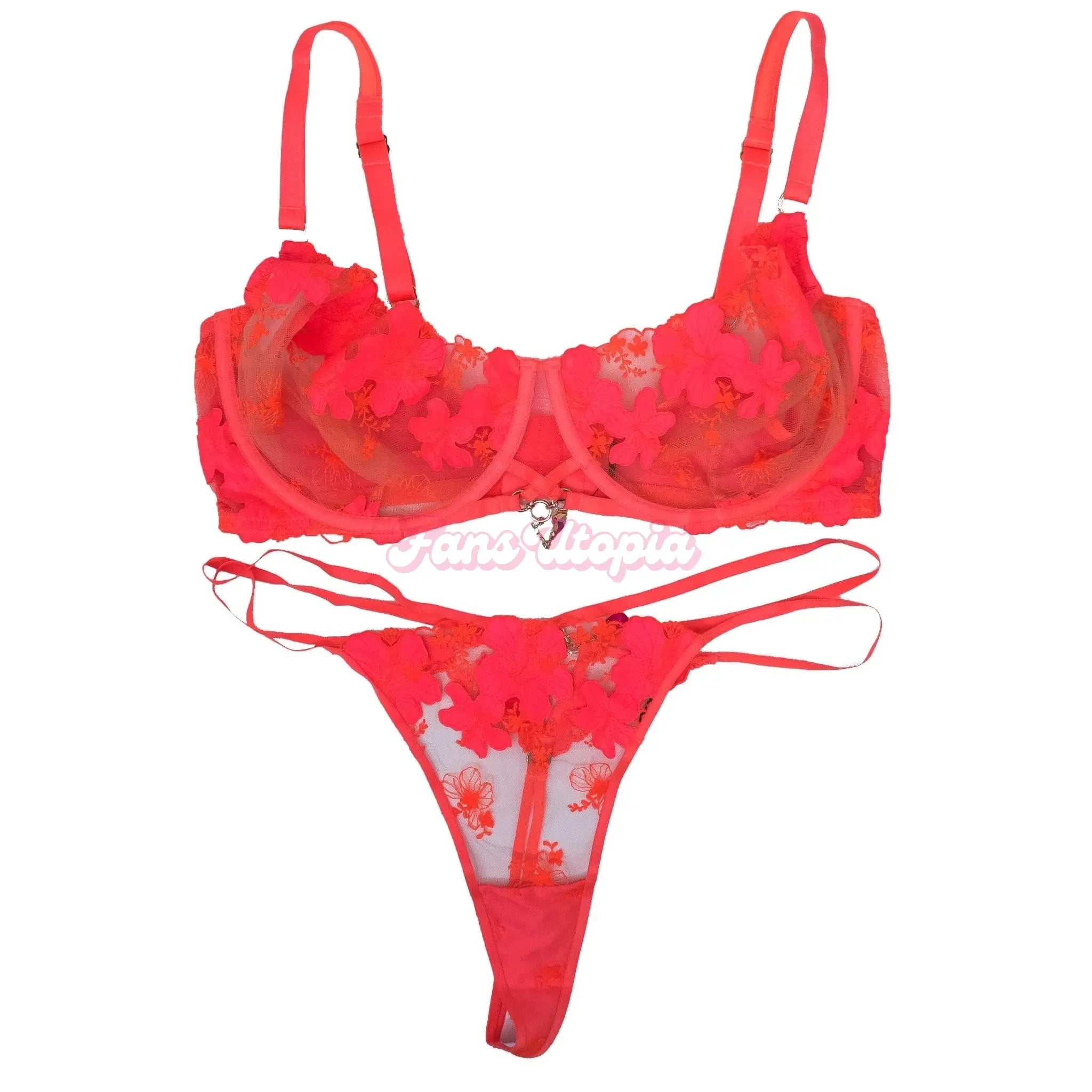Danni Jones Hot Pink HB Bra & Panties Set + Signed Polaroid Danni Jones