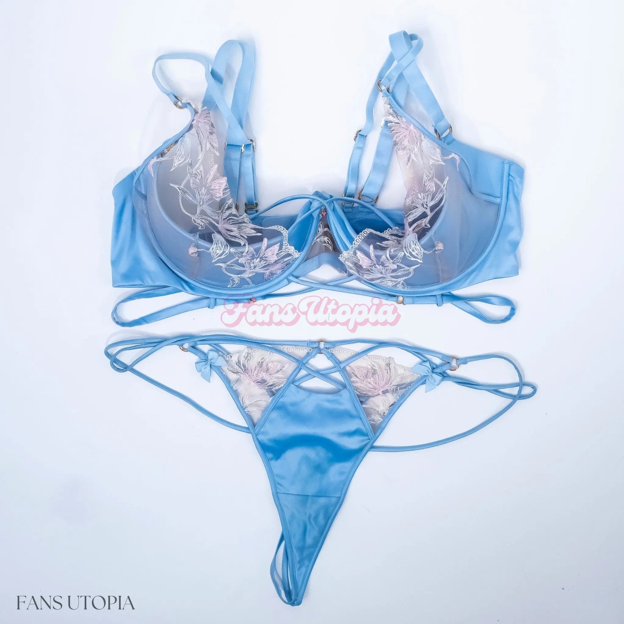 Danni Jones Periwinkle HB Bra & Panties Set + Signed Polaroid Danni Jones
