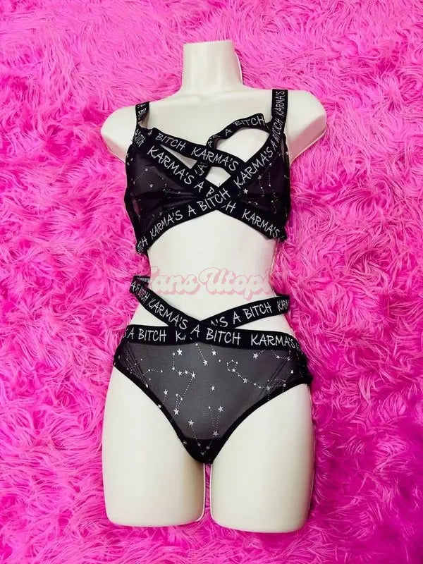 Eilza Eves Black Bra & Panty Set Eliza Eves