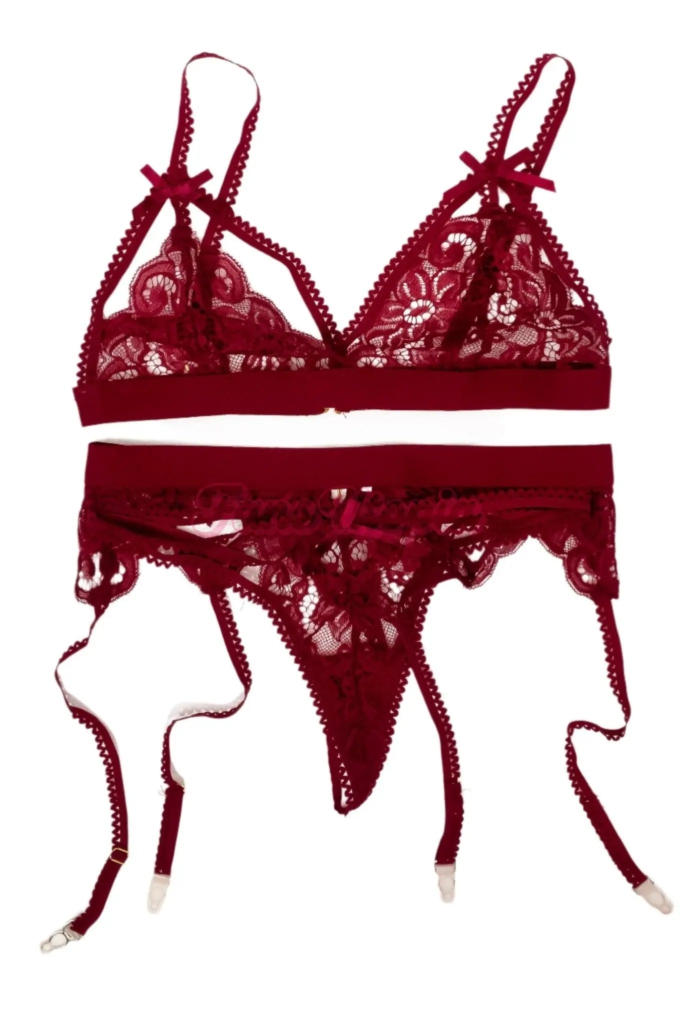 Elana Bunnz Maroon Lace Lingerie Set Elana Bunnz